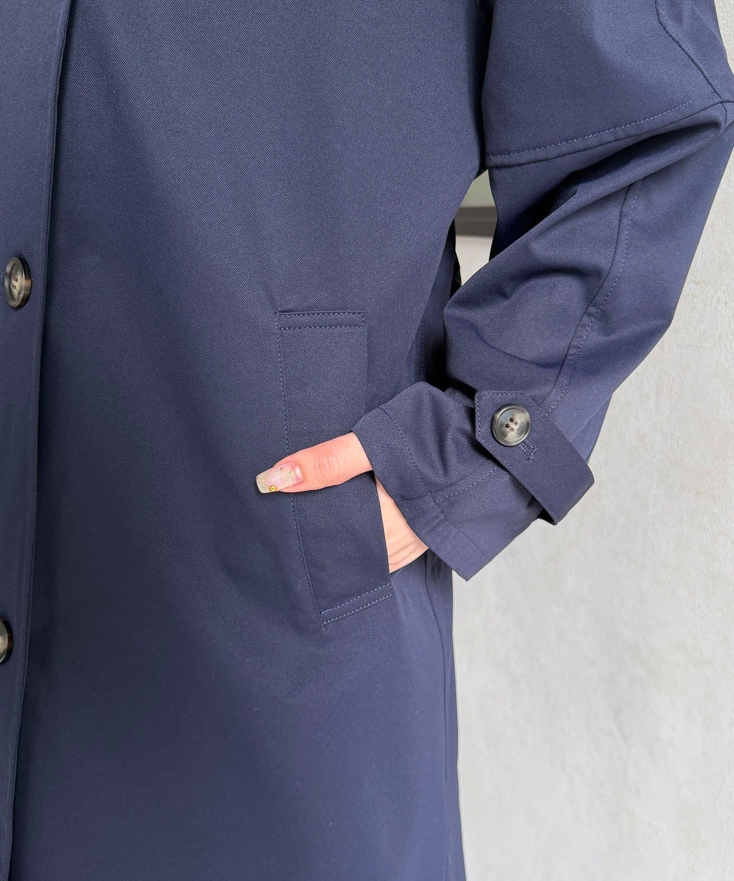 Thevon.(ゼヴォン) ノーカラーロングトレンチコート