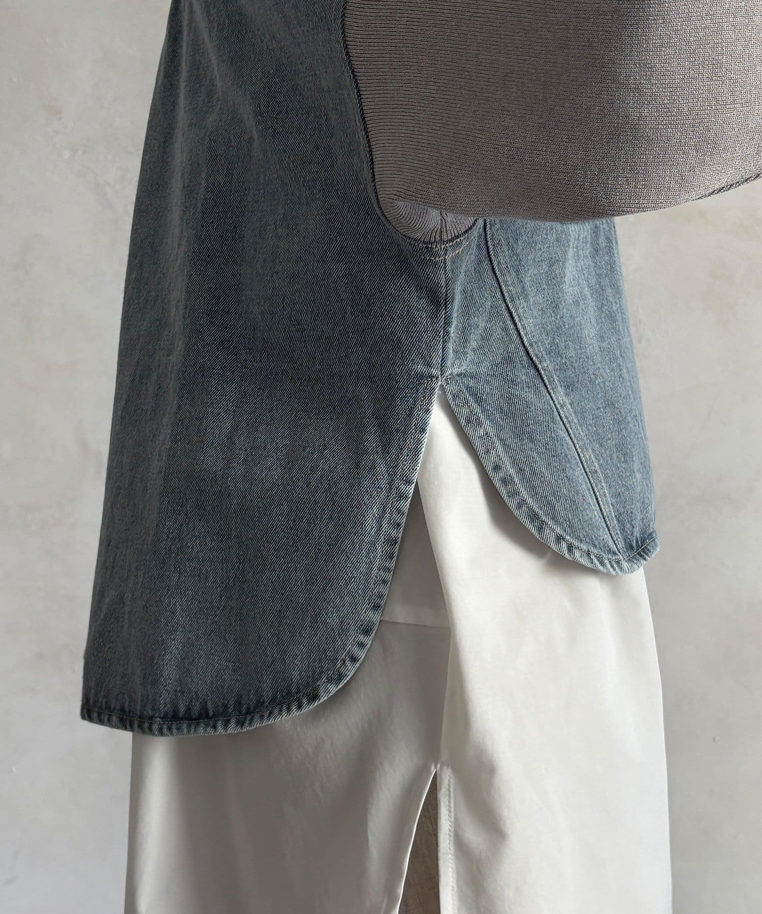 DOUDOU(ドゥドゥ) 【WEB限定】袖ニットデニムジャケット