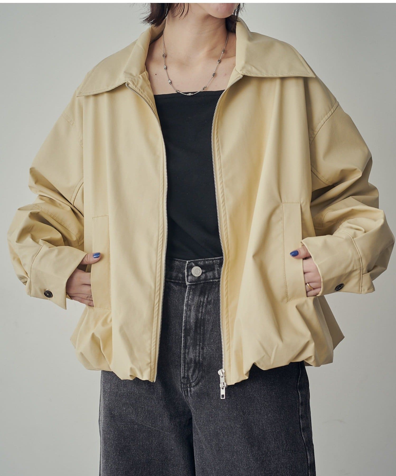 -goocy-(グーシー) 【ウォッシャブル】Fレザーバルーンジャケット