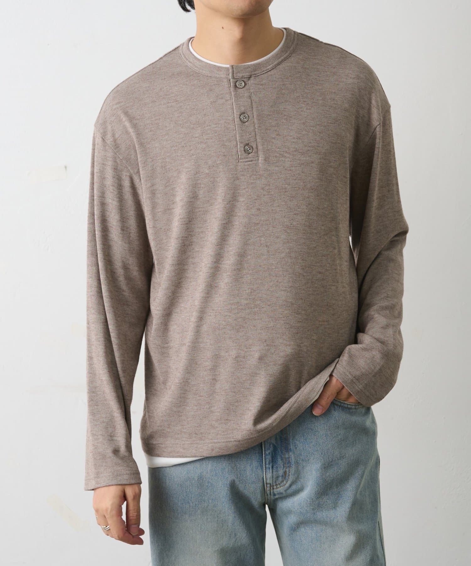 COLONY 2139(コロニー トゥーワンスリーナイン) ニットソーレイヤードヘンリー長袖TEE