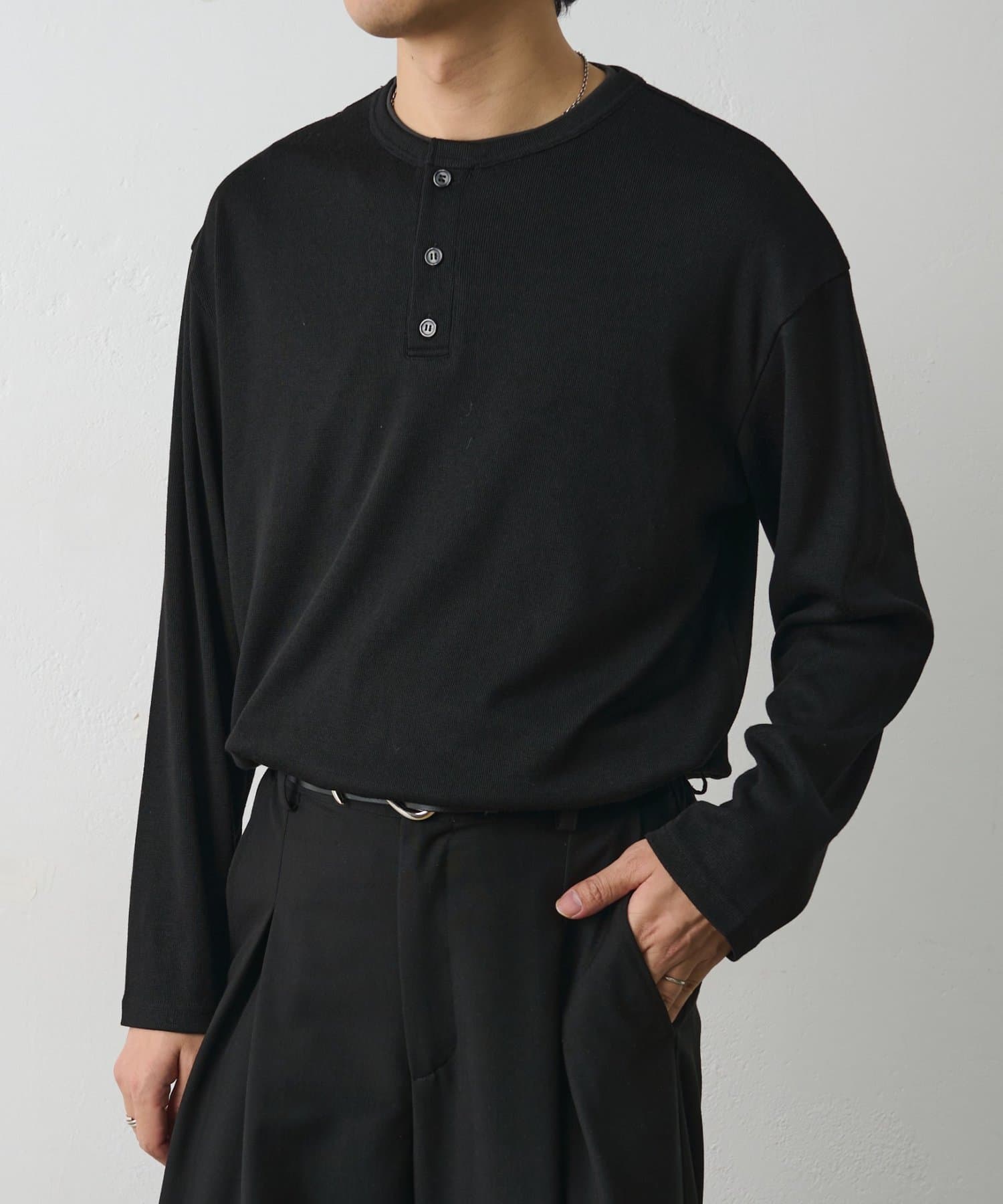 COLONY 2139(コロニー トゥーワンスリーナイン) ニットソーレイヤードヘンリー長袖TEE