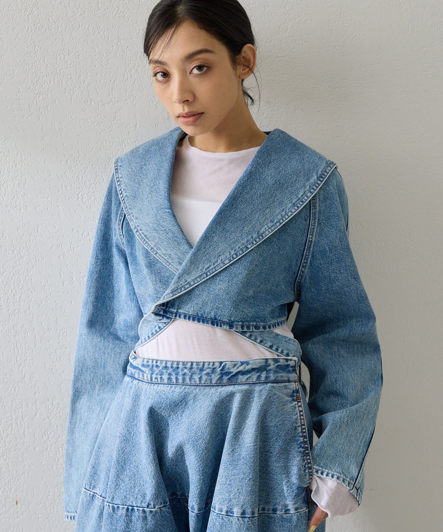 Whim Gazette(ウィム ガゼット) バックリボンデニムジャケット