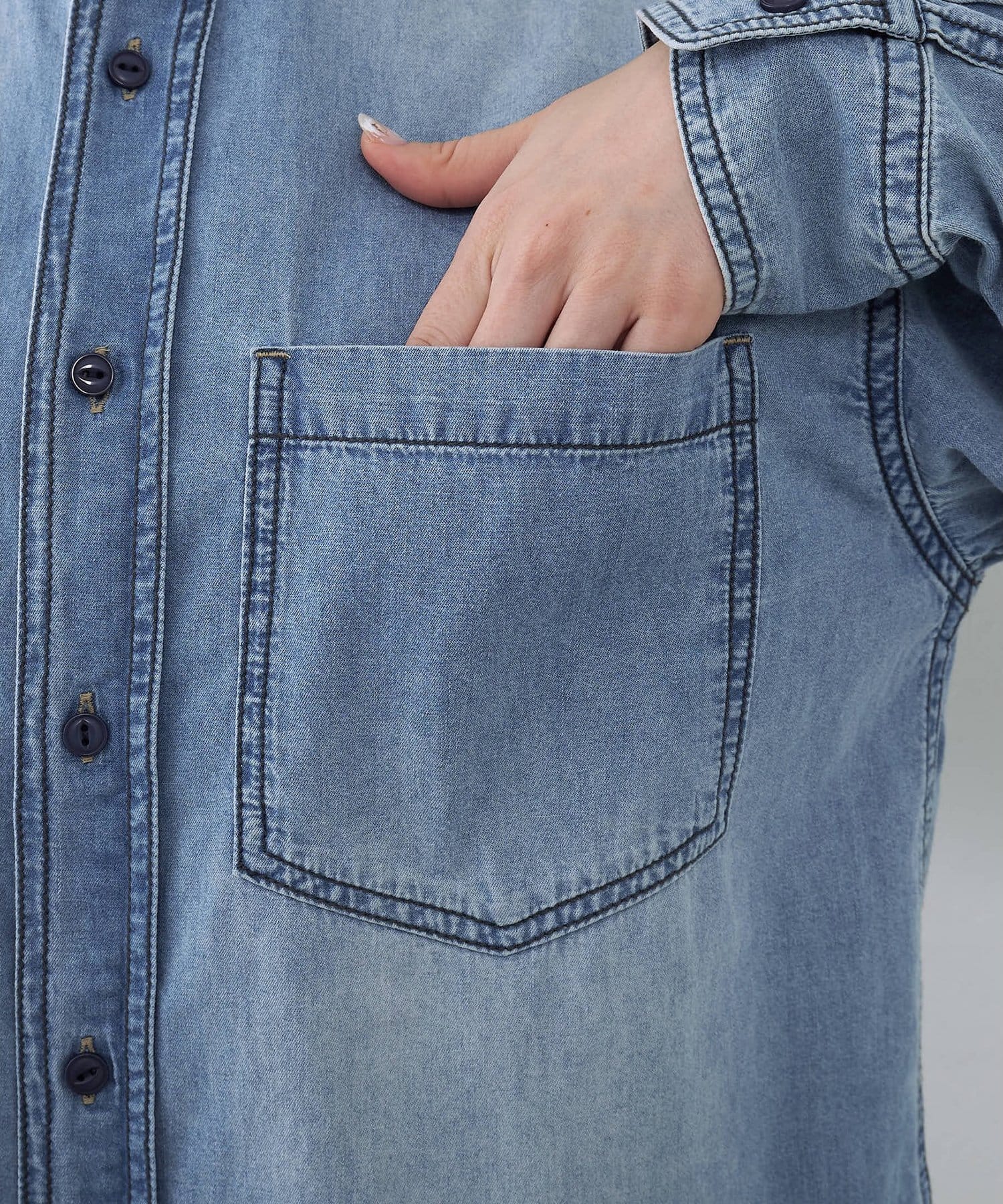 Whim Gazette(ウィム ガゼット) ライトオンスデニムシャツ