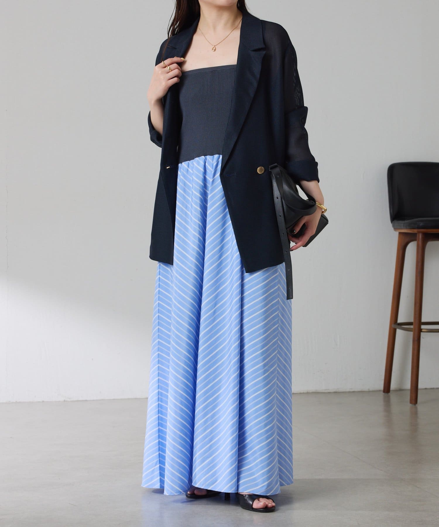 COLLAGE GALLARDAGALANTE(コラージュ ガリャルダガランテ) 【マルチに着れる】ベアフレアーワンピース