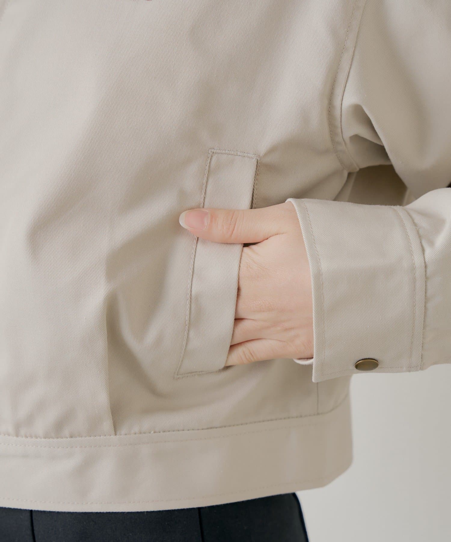 Chico(チコ) 【セットアップ対応】襟配色ジップジャケット