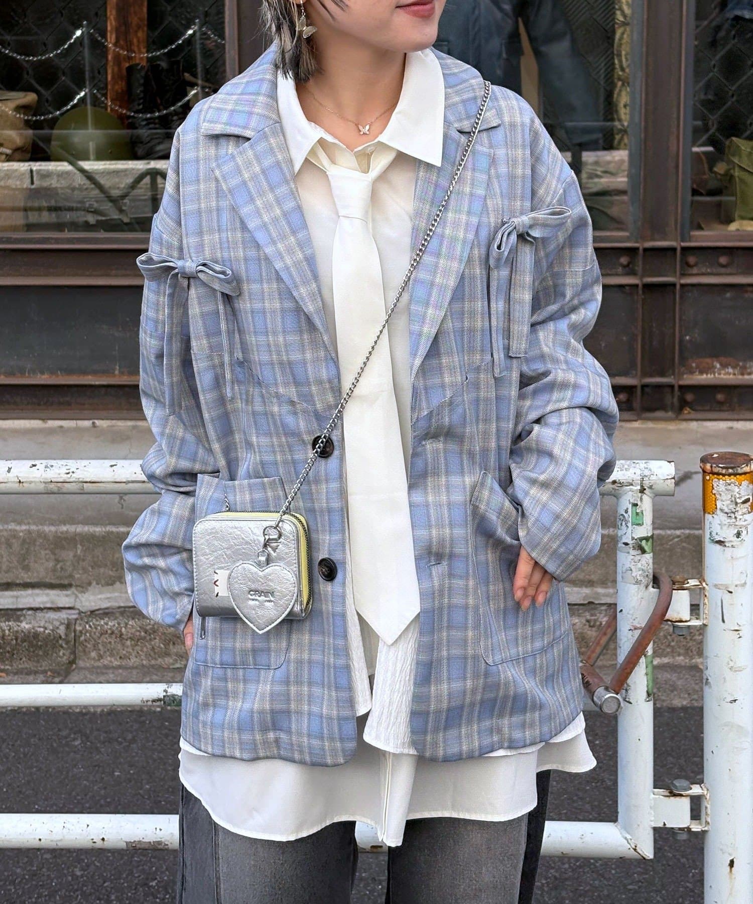 CIAOPANIC(チャオパニック) リボン付き切替テーラードジャケット