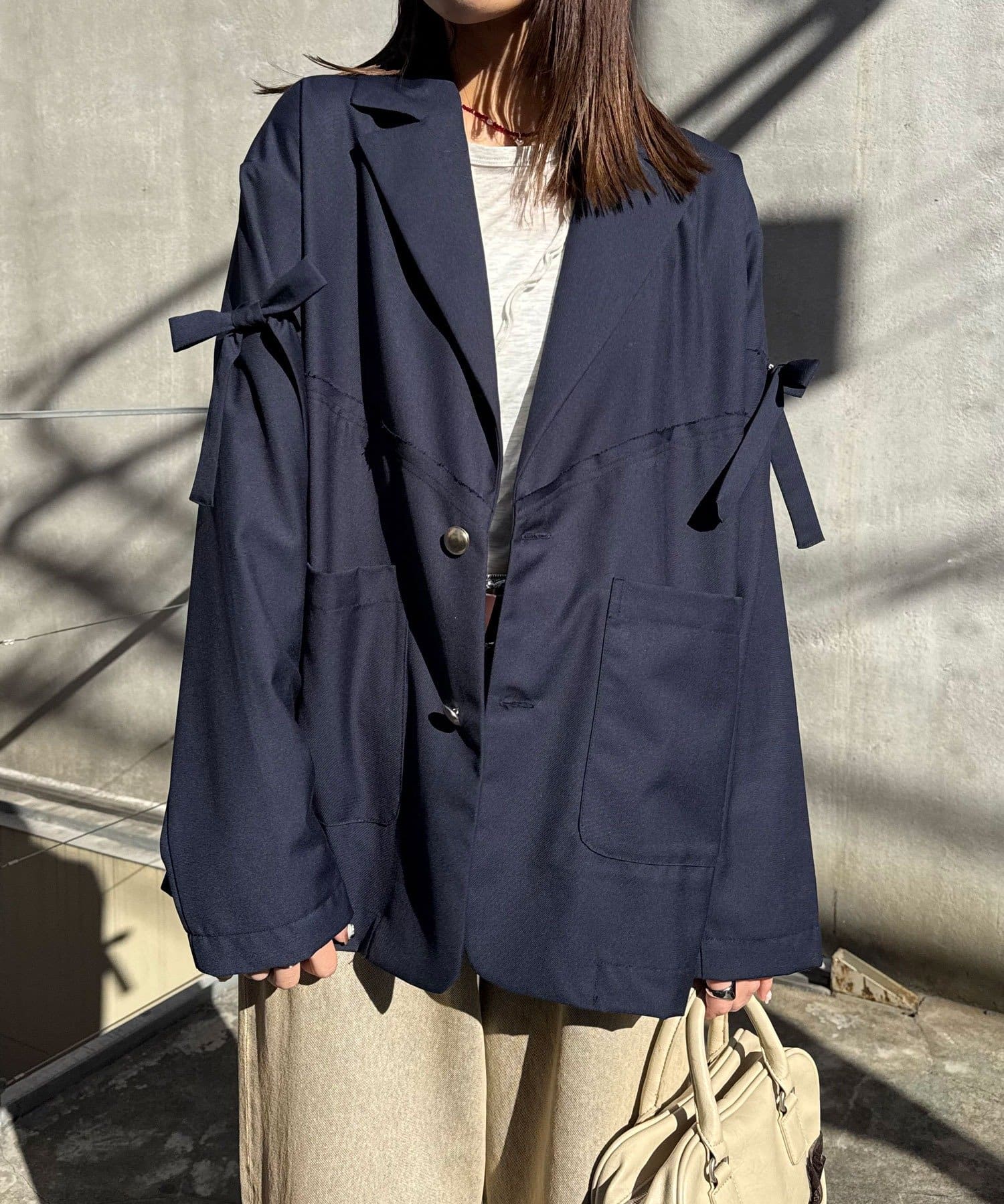 CIAOPANIC(チャオパニック) リボン付き切替テーラードジャケット