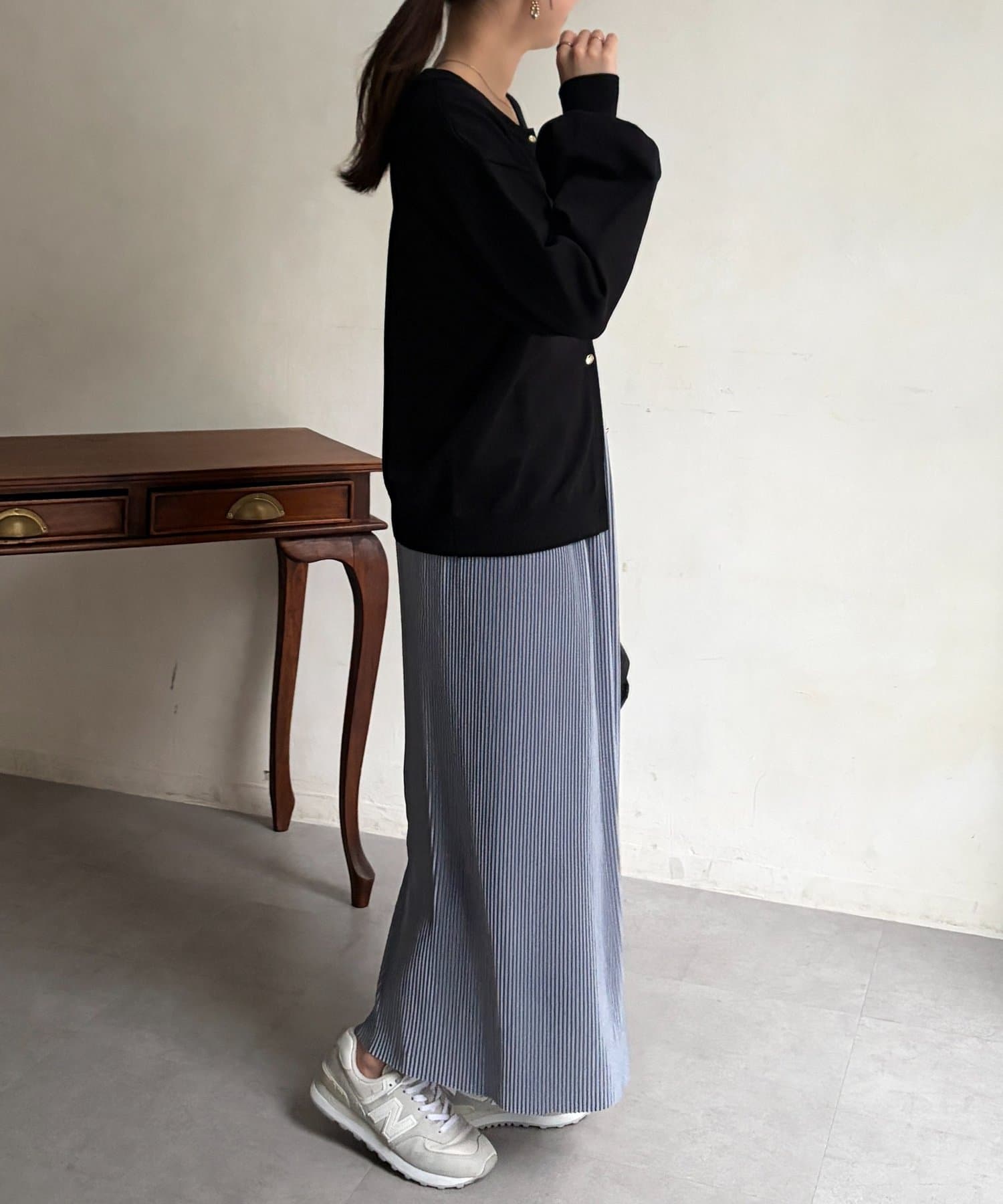 Chez toi(シェトワ) ニュアンスゴールドボタンカーディガン