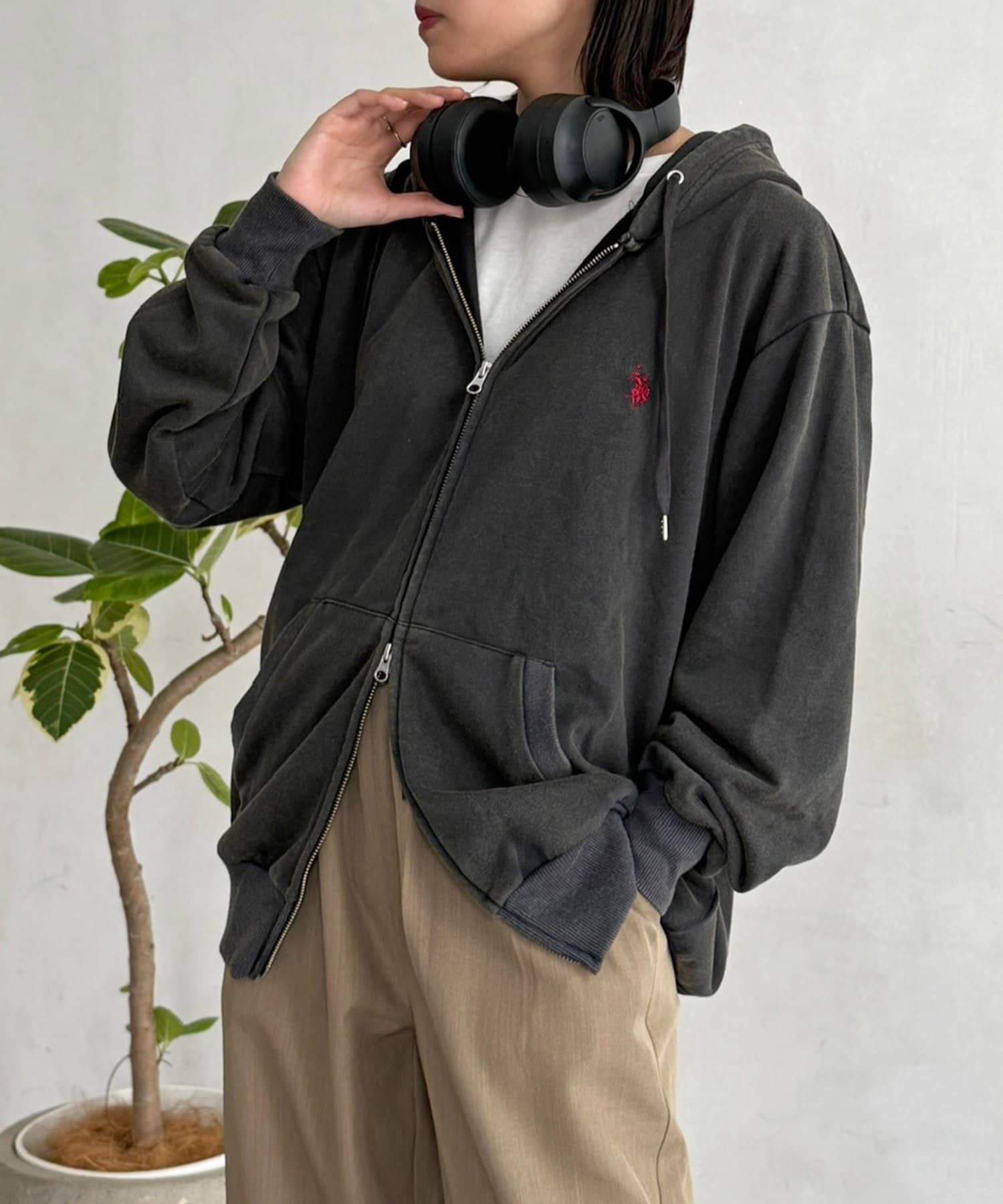 CPCM(シーピーシーエム) 【U.S. POLO ASSN.】裏毛パウダージップパーカー