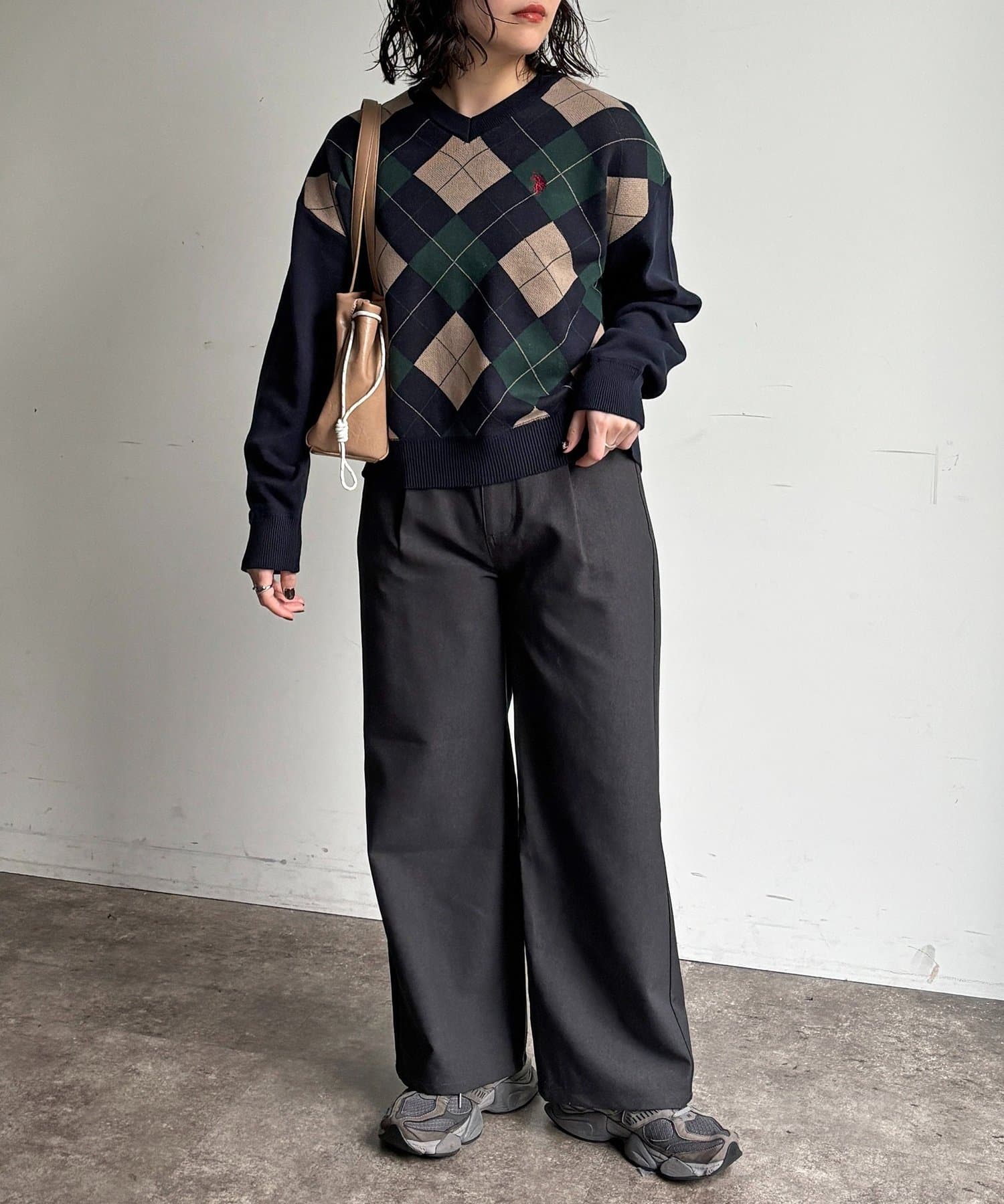 CPCM(シーピーシーエム) 【U.S. POLO ASSN.】Vネックスウェットライクニット