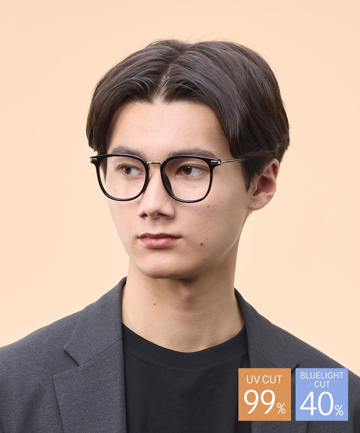 3COINS(スリーコインズ) 曇りにくいスクエアメガネ