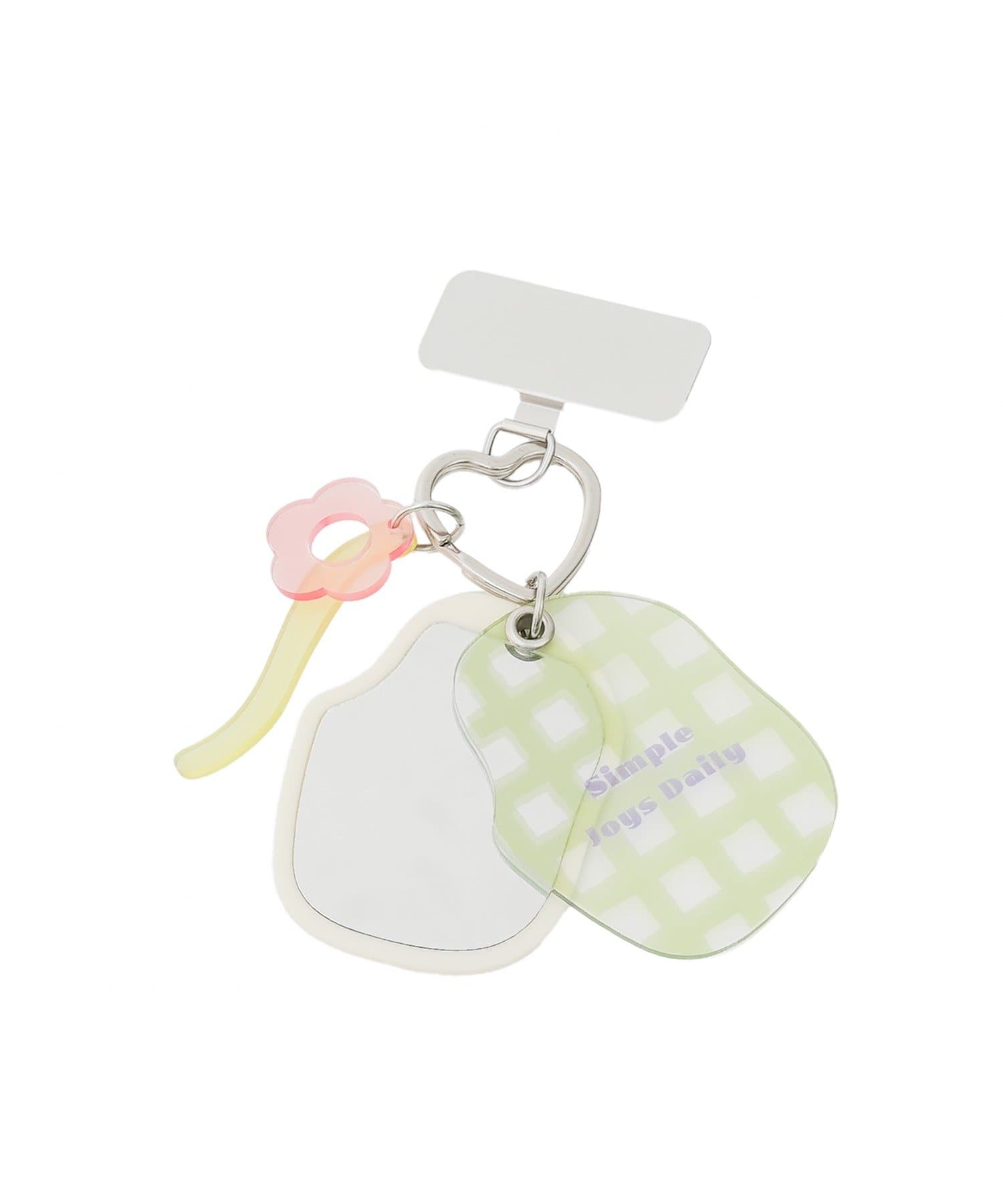 3COINS(スリーコインズ) ミラー付きキーホルダースマホストラップ