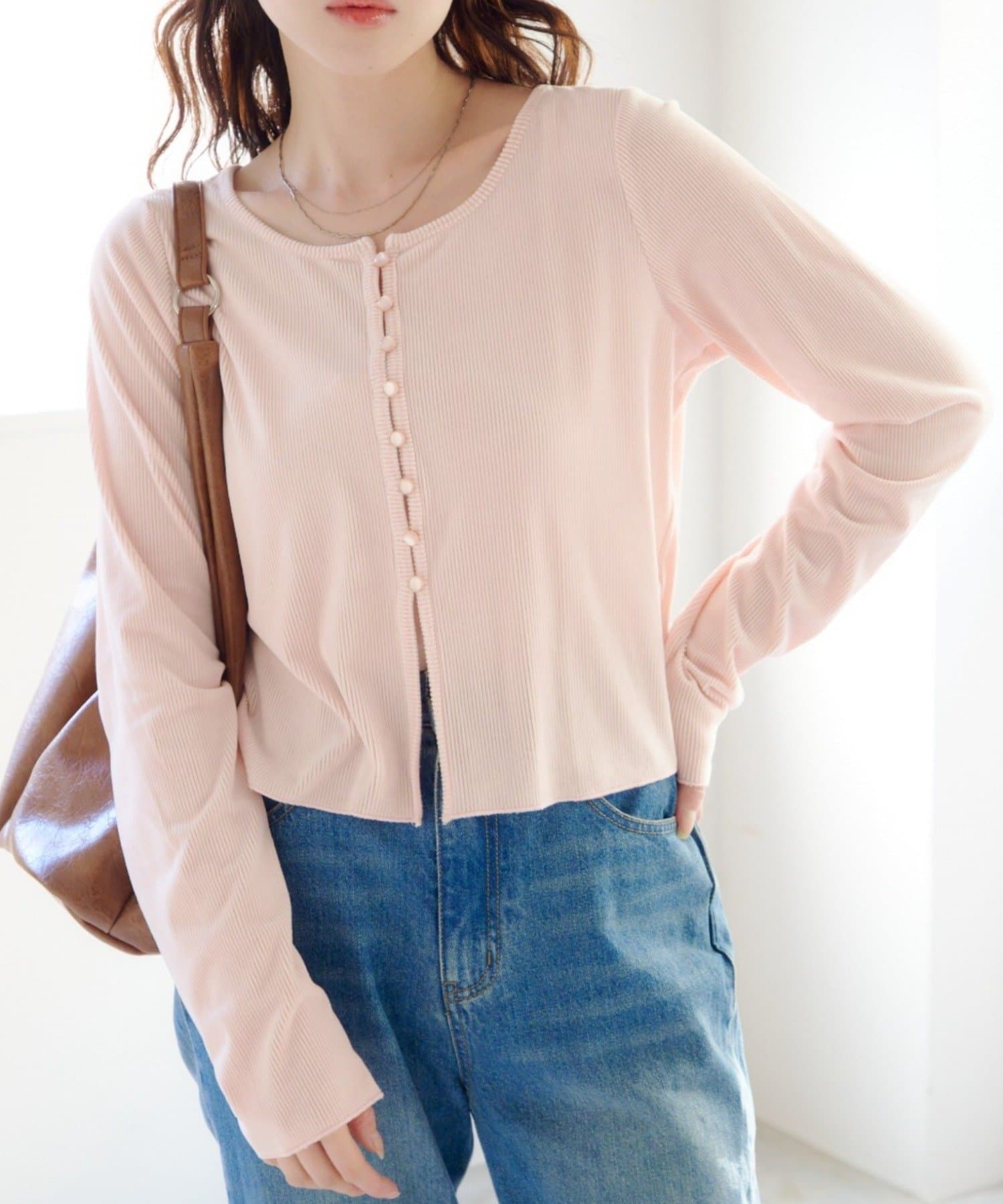 Kastane(カスタネ) カットベロアボタンカーディガン