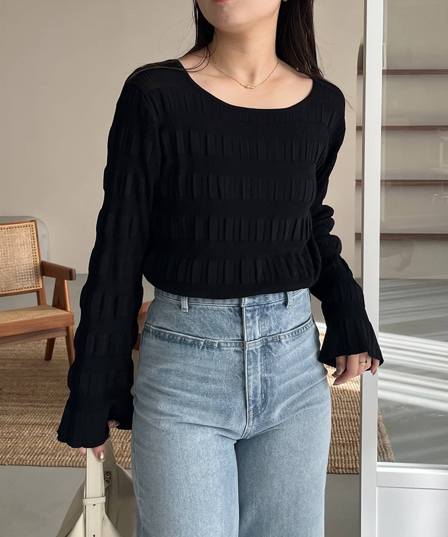 CAPRICIEUX LE'MAGE(カプリシュレマージュ) ランダムリブプルオーバー