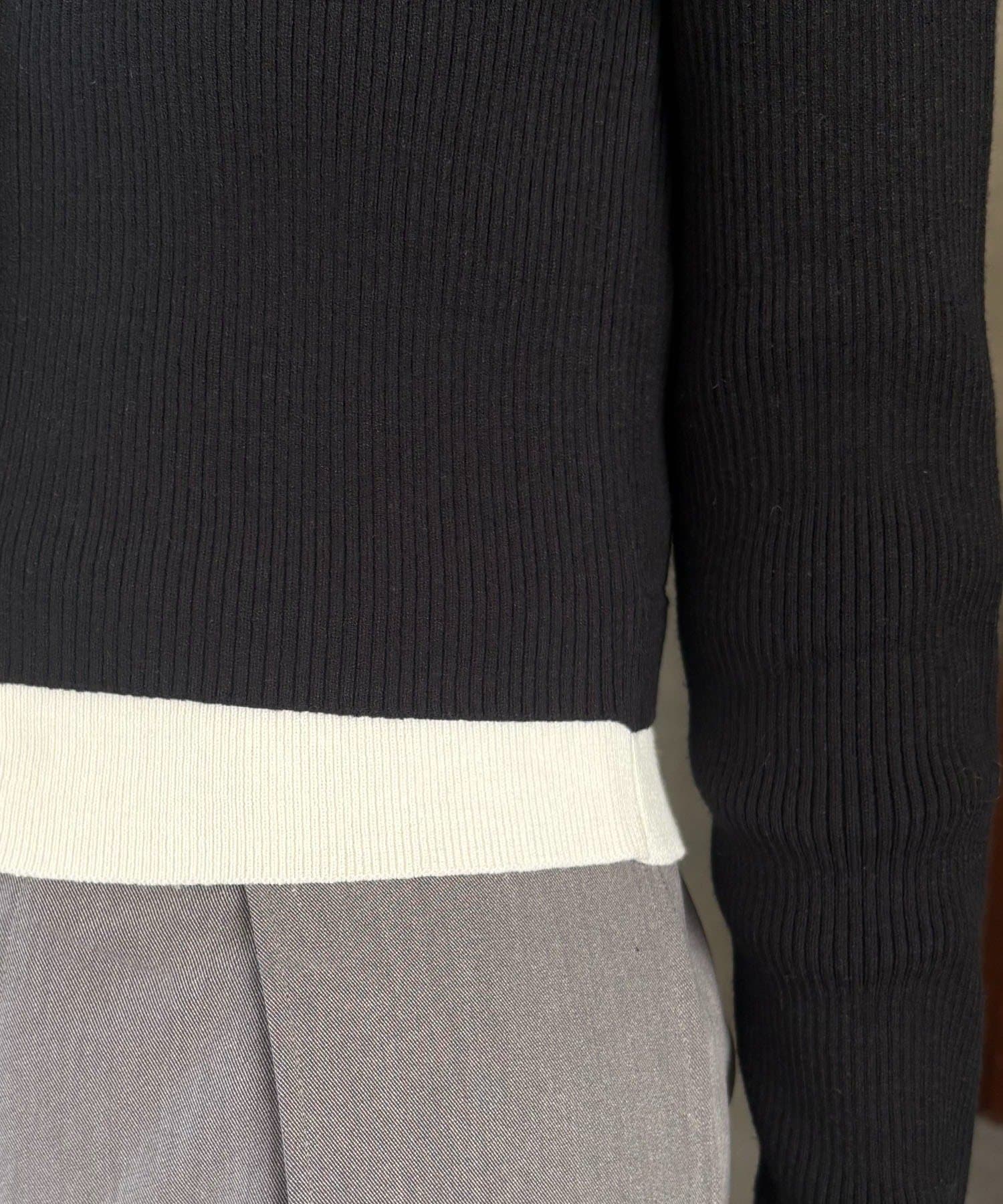 CAPRICIEUX LE'MAGE(カプリシュレマージュ) バイカラーレイヤードカーディガン