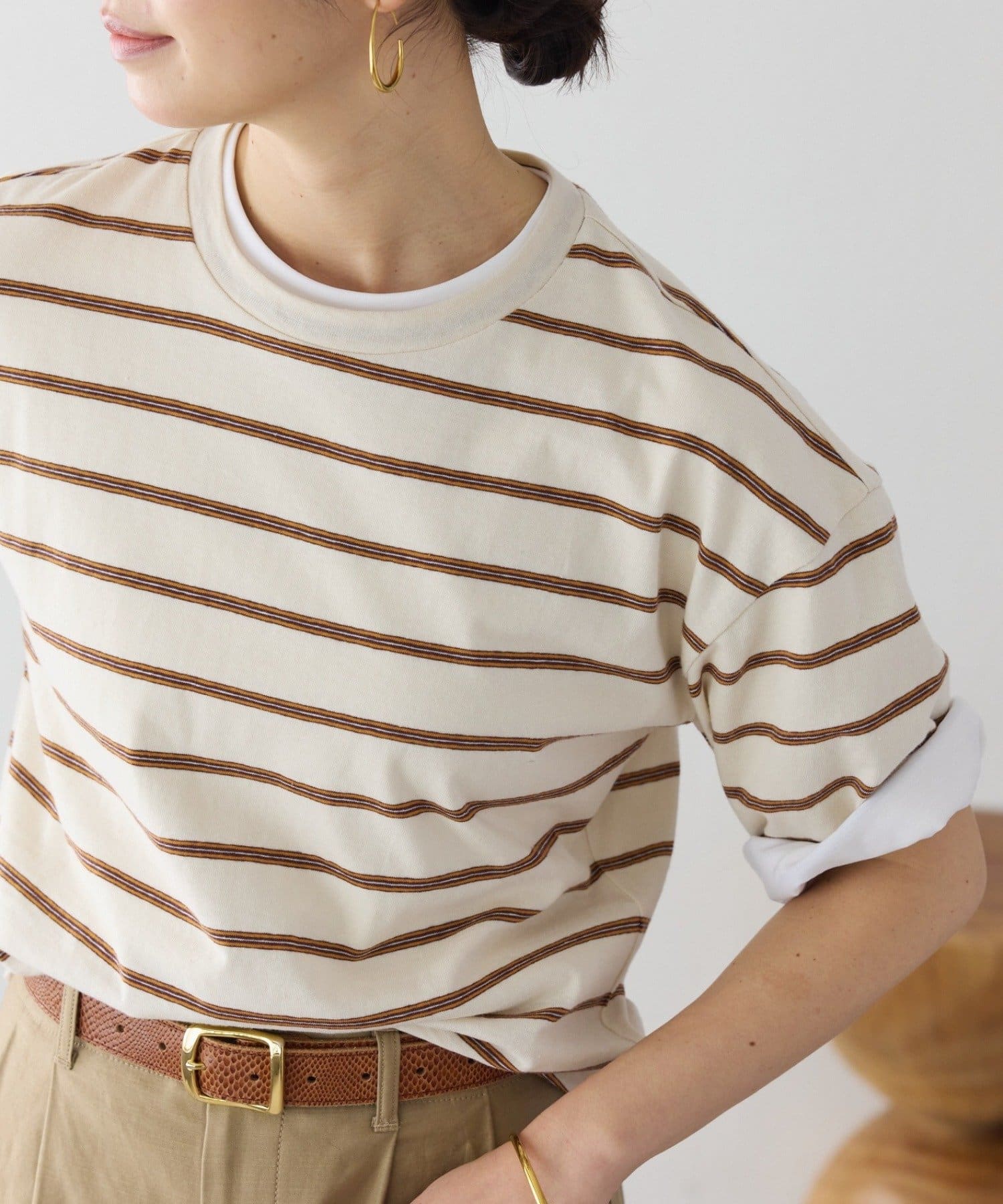 RIVE DROITE(リヴドロワ) 予約【大人のボーダーTシャツ】マルチボーダーゴブソデTee