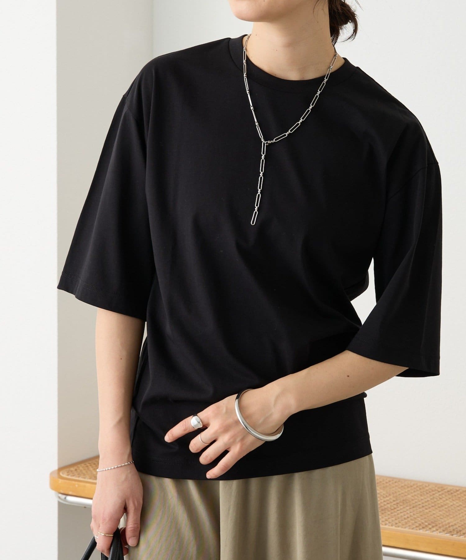 RIVE DROITE(リヴドロワ) 予約【接触冷感/UVカット機能付き】ゴブソデクルーネックTee