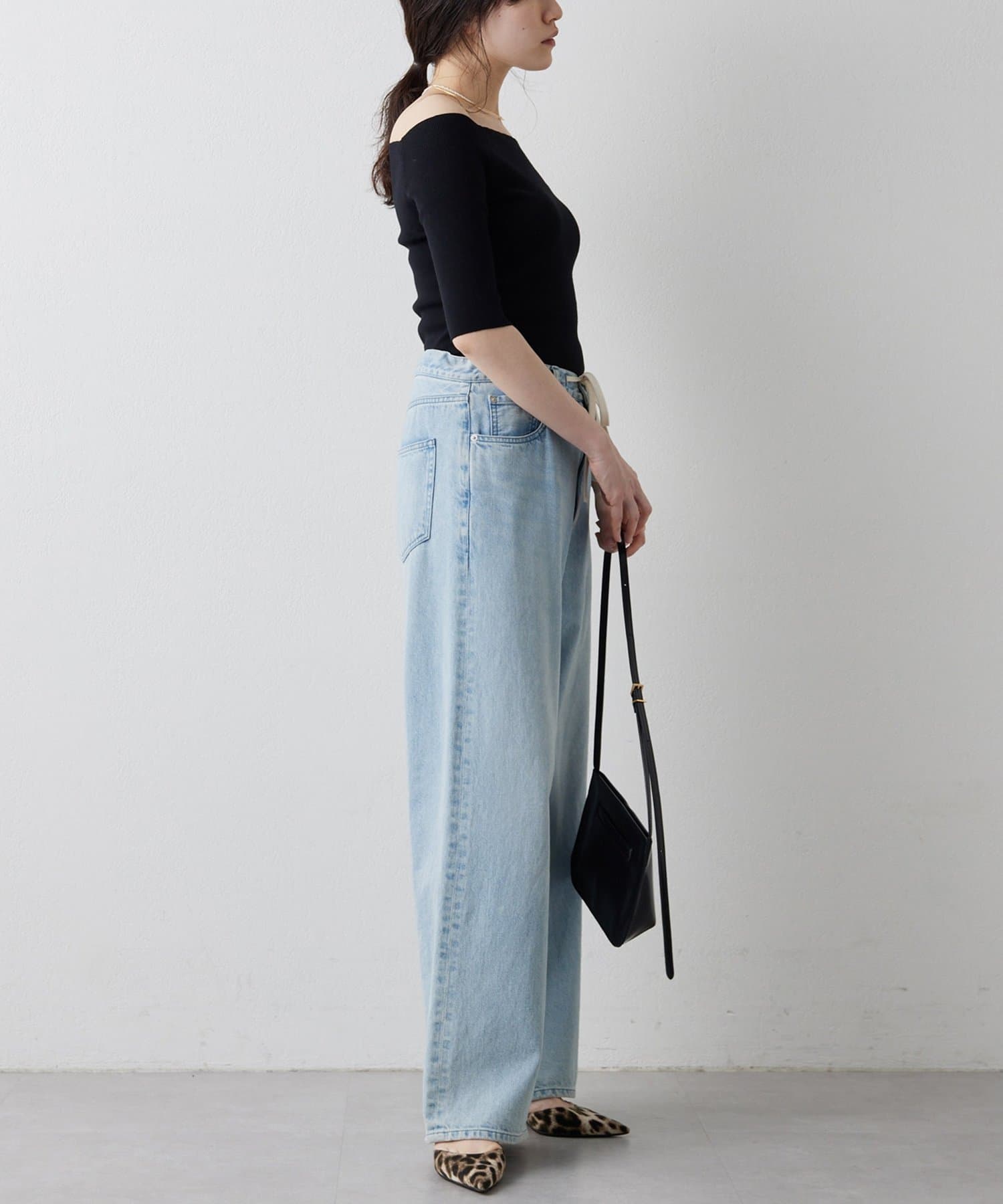 Whim Gazette(ウィム ガゼット) 【THE PAUSE】オフショルハーフスリーブプルオーバー