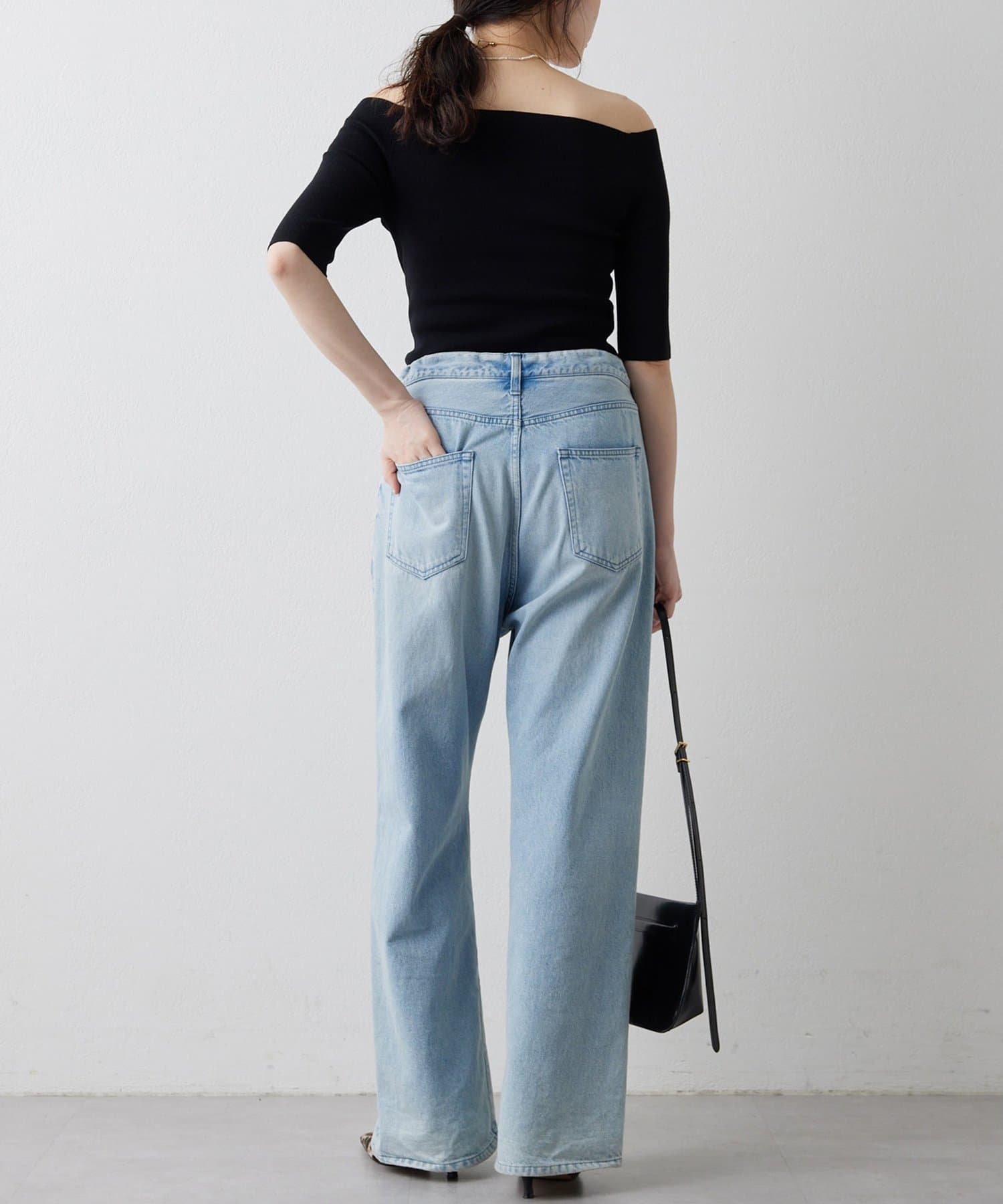 Whim Gazette(ウィム ガゼット) 【THE PAUSE】オフショルハーフスリーブプルオーバー