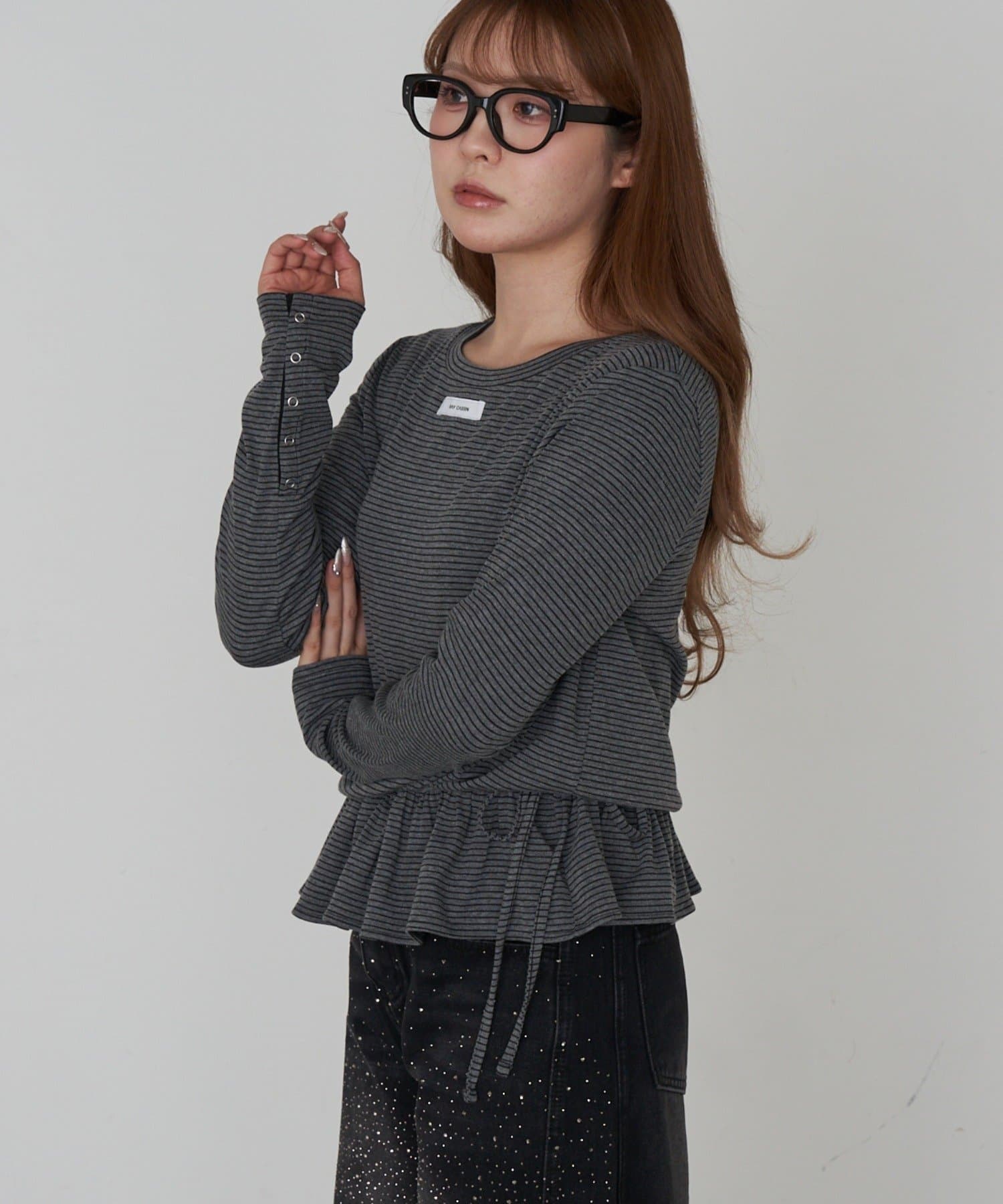 RAY CASSIN(レイカズン) ペプラムロンT