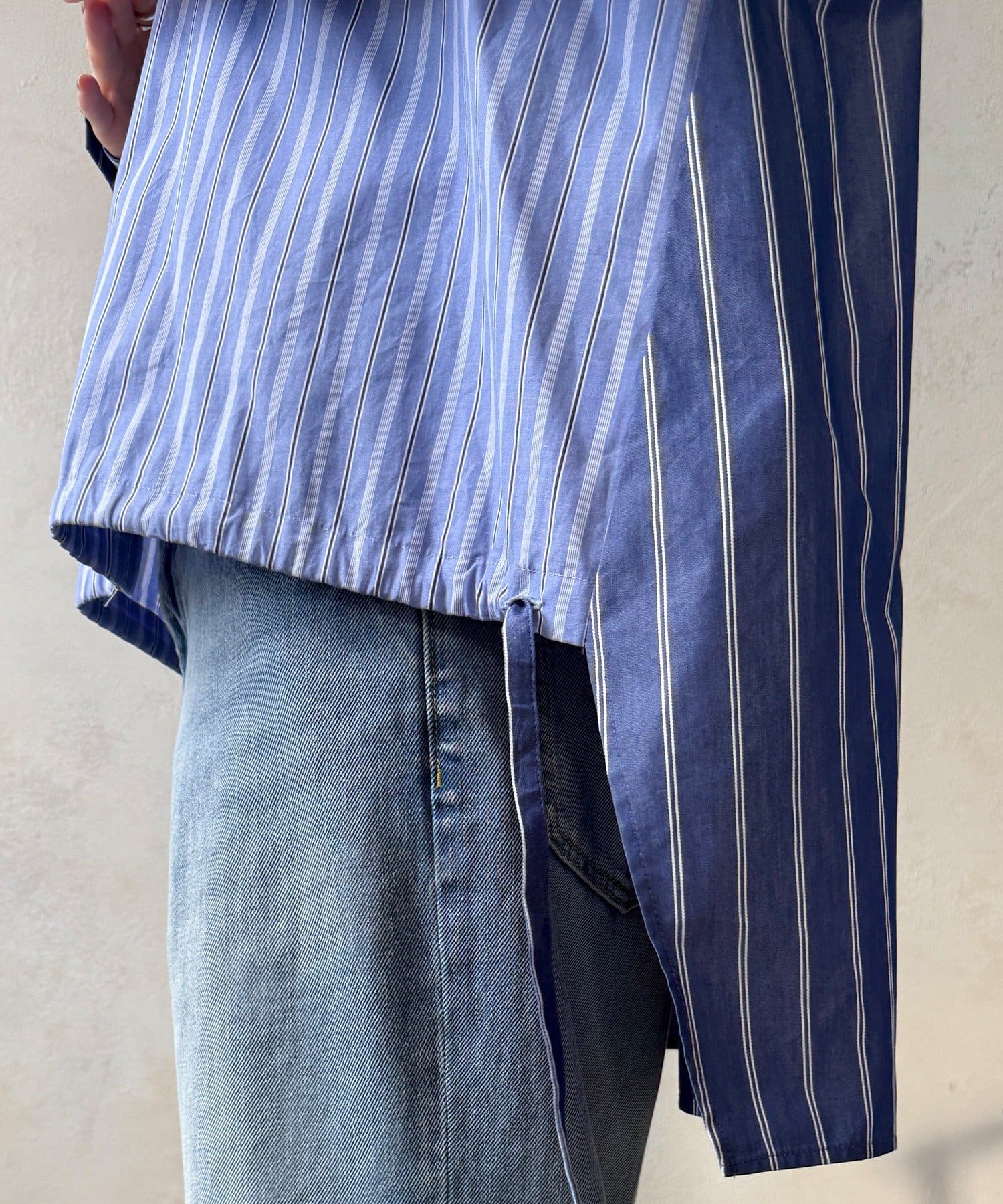 DOUDOU(ドゥドゥ) 【WEB限定】クレイジーパターンストライプシャツ