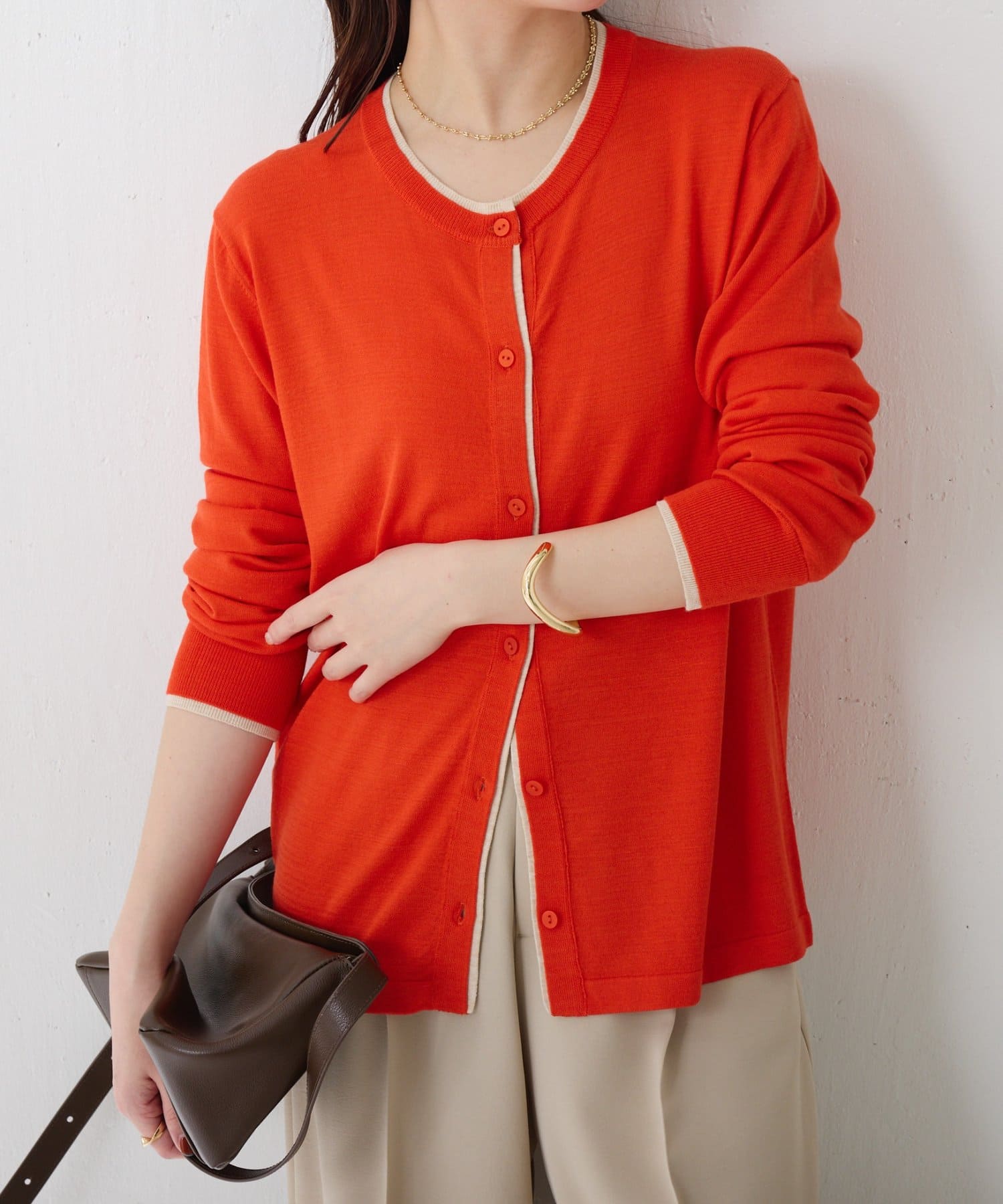 COLLAGE GALLARDAGALANTE(コラージュ ガリャルダガランテ) 【着映えカーディガン】レイヤード風クルーネックカーディガン