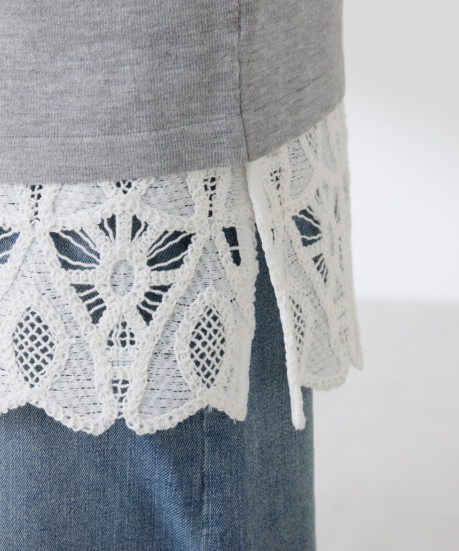 COLLAGE GALLARDAGALANTE(コラージュ ガリャルダガランテ) 【着映えカーディガン】レイヤード風クルーネックカーディガン