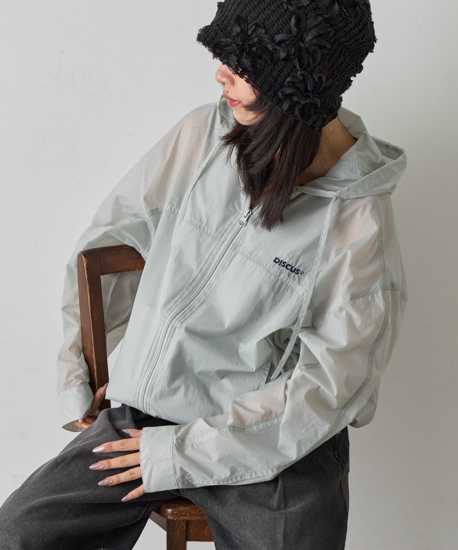 -goocy-(グーシー) 【DISCUS】シアーナイロンリップZIPパーカー