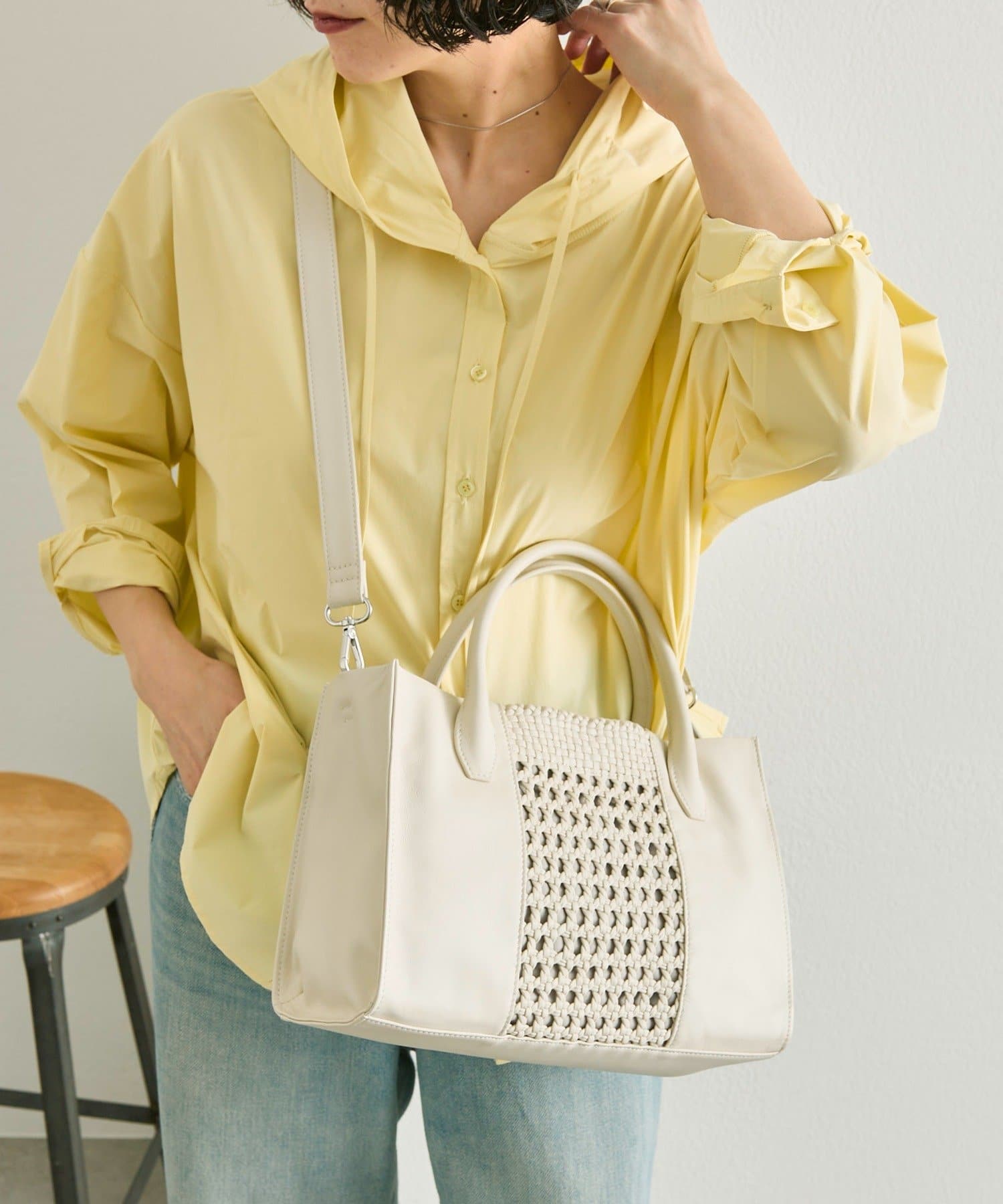 ear PAPILLONNER(イア パピヨネ) センターメッシュトートバッグS《本革》