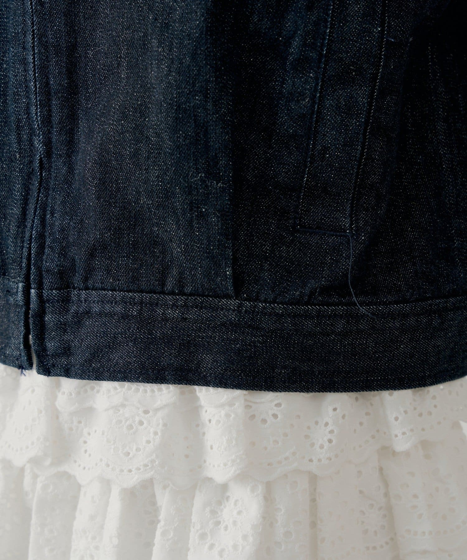 Chico(チコ) 【セットアップ対応】襟配色デニムジャケット