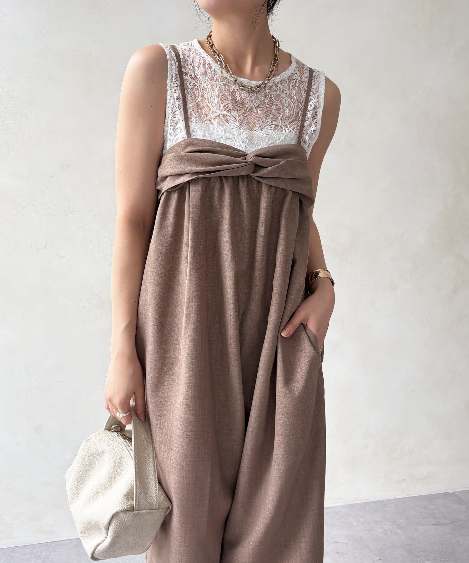 DOUDOU(ドゥドゥ) 【WEB限定】ツイストビスチェサロペット