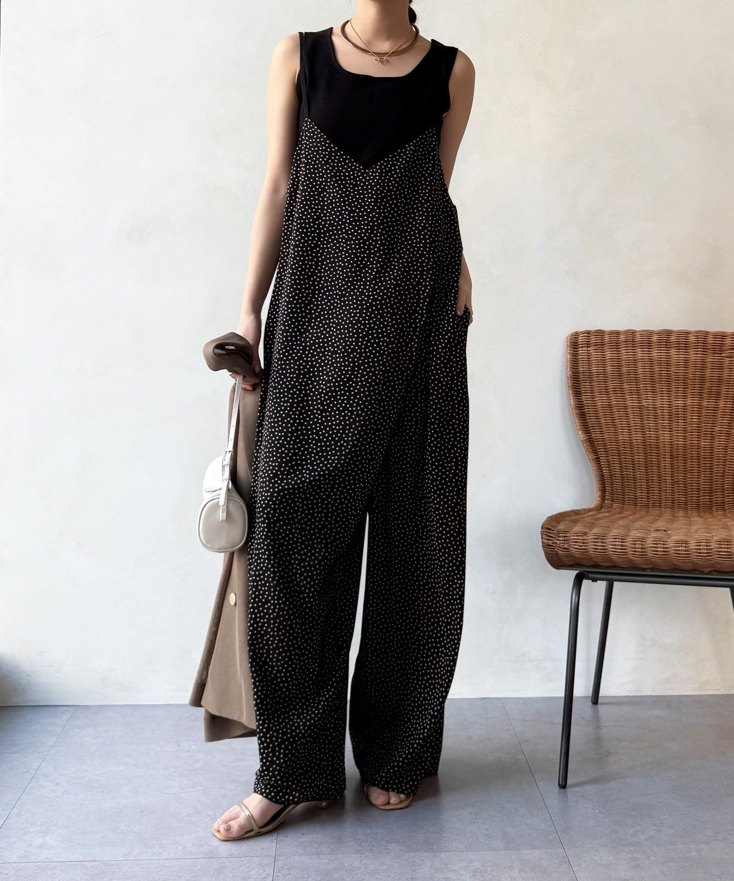 DOUDOU(ドゥドゥ) 【WEB限定/セットアップ対応】ラップキャミサロペット