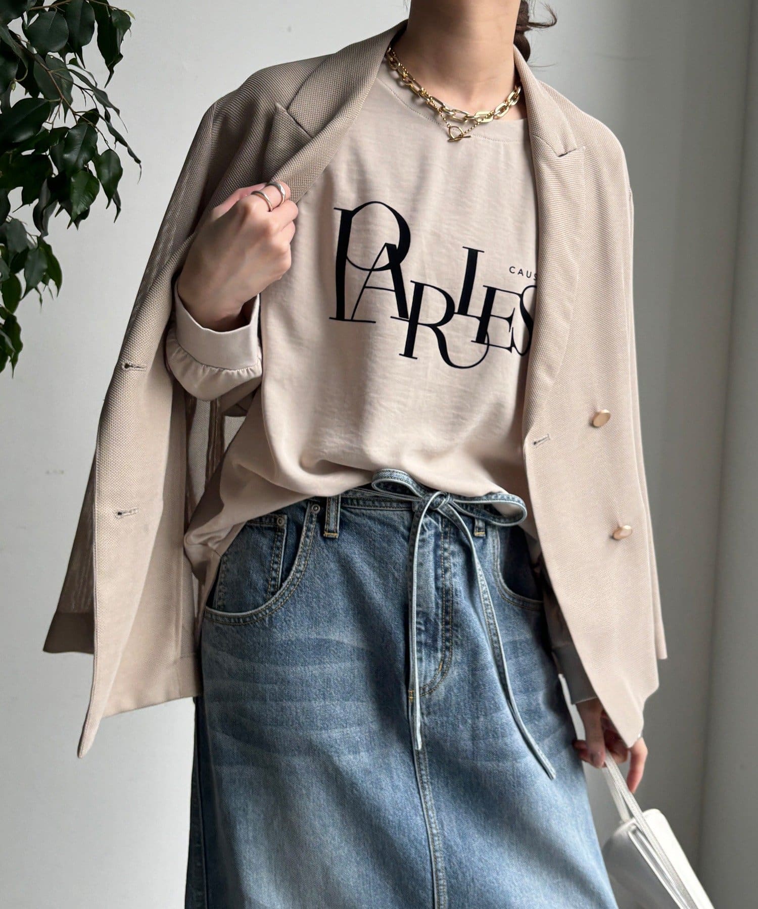 DOUDOU(ドゥドゥ) 【WEB限定】ブラウスロゴロンTEE