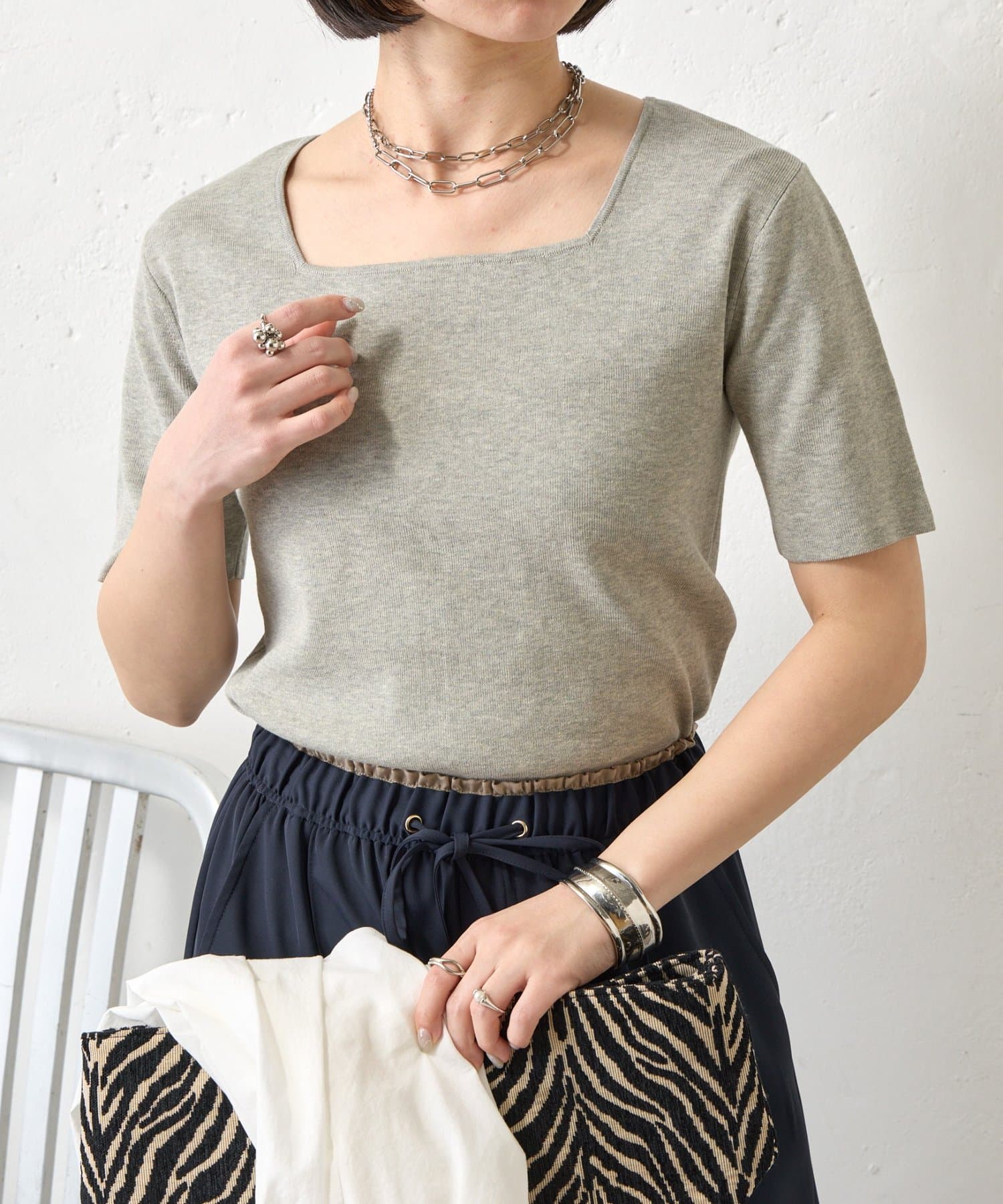 Jena　espace merveilleux(ジェナ　エスパスメルヴェイユ) スクエアハーフスリーブKN