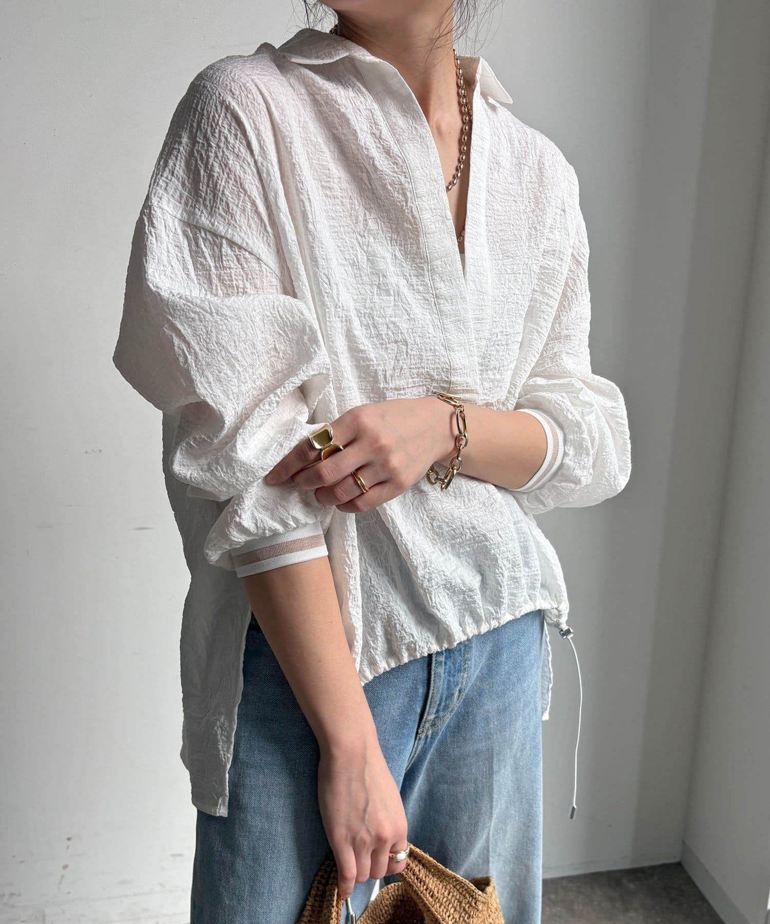 DOUDOU(ドゥドゥ) 【WEB限定】ドロストスキッパーシャツ