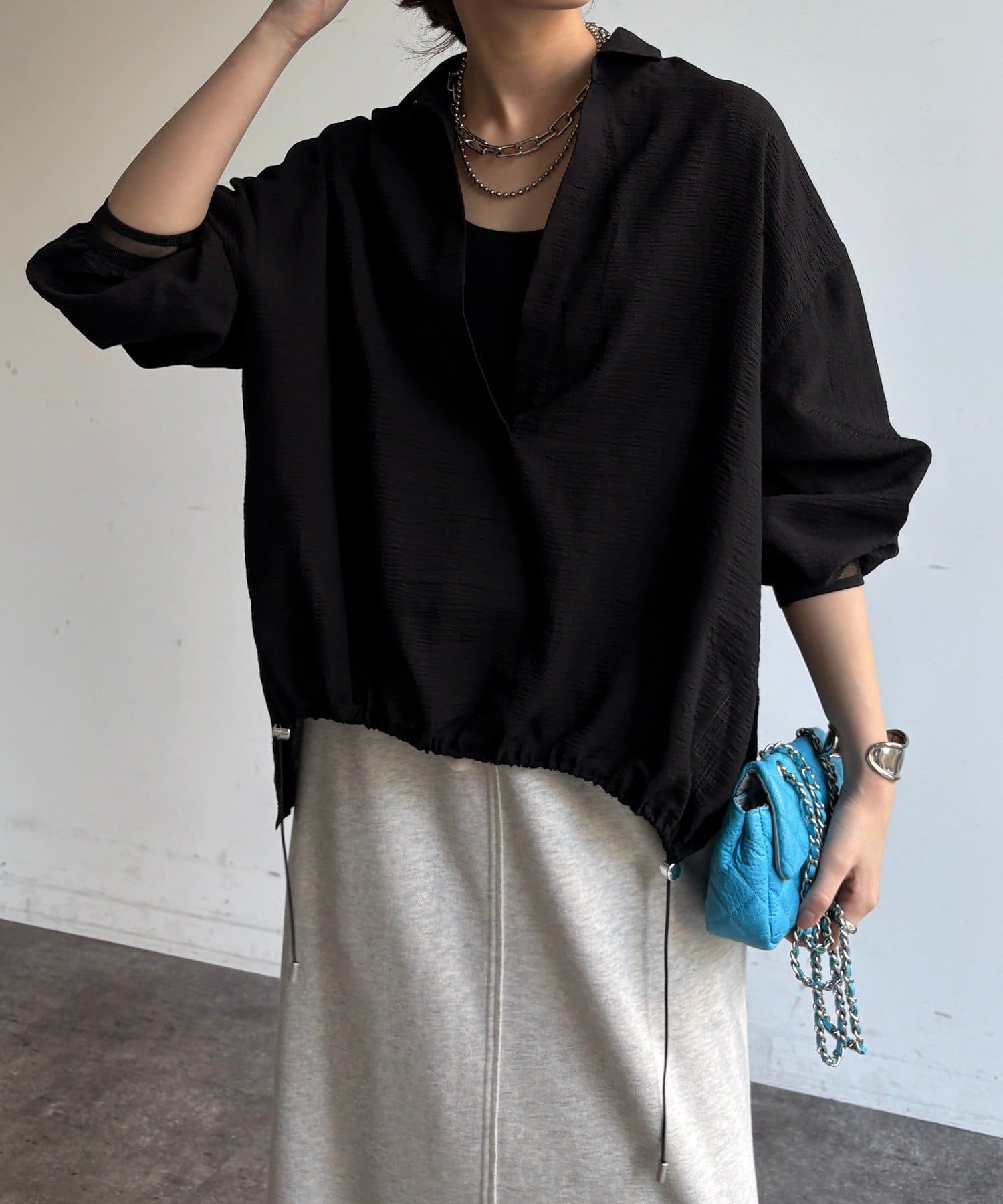 DOUDOU(ドゥドゥ) 【WEB限定】ドロストスキッパーシャツ