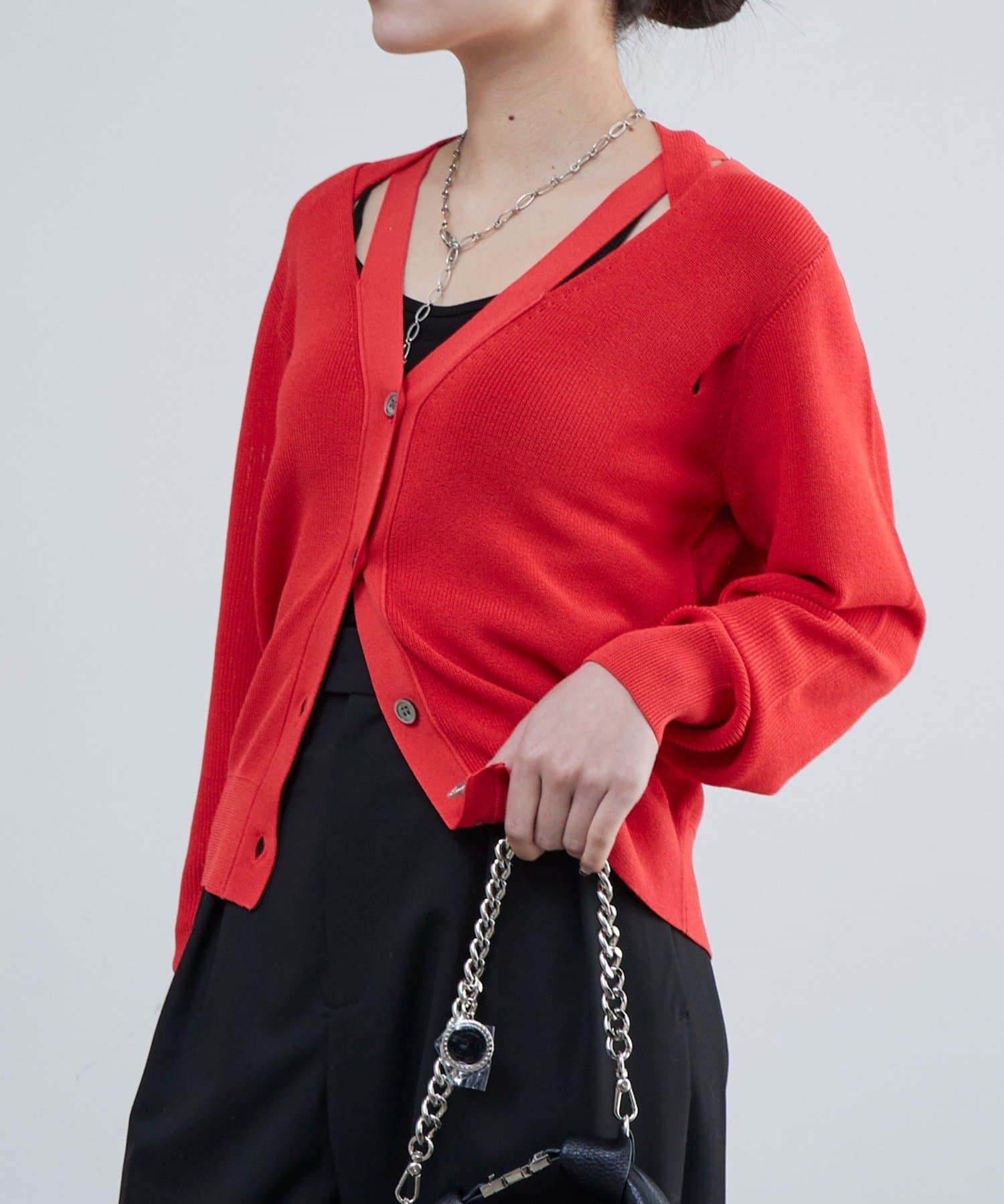 Lui's(ルイス) 襟デザインVカーディガン