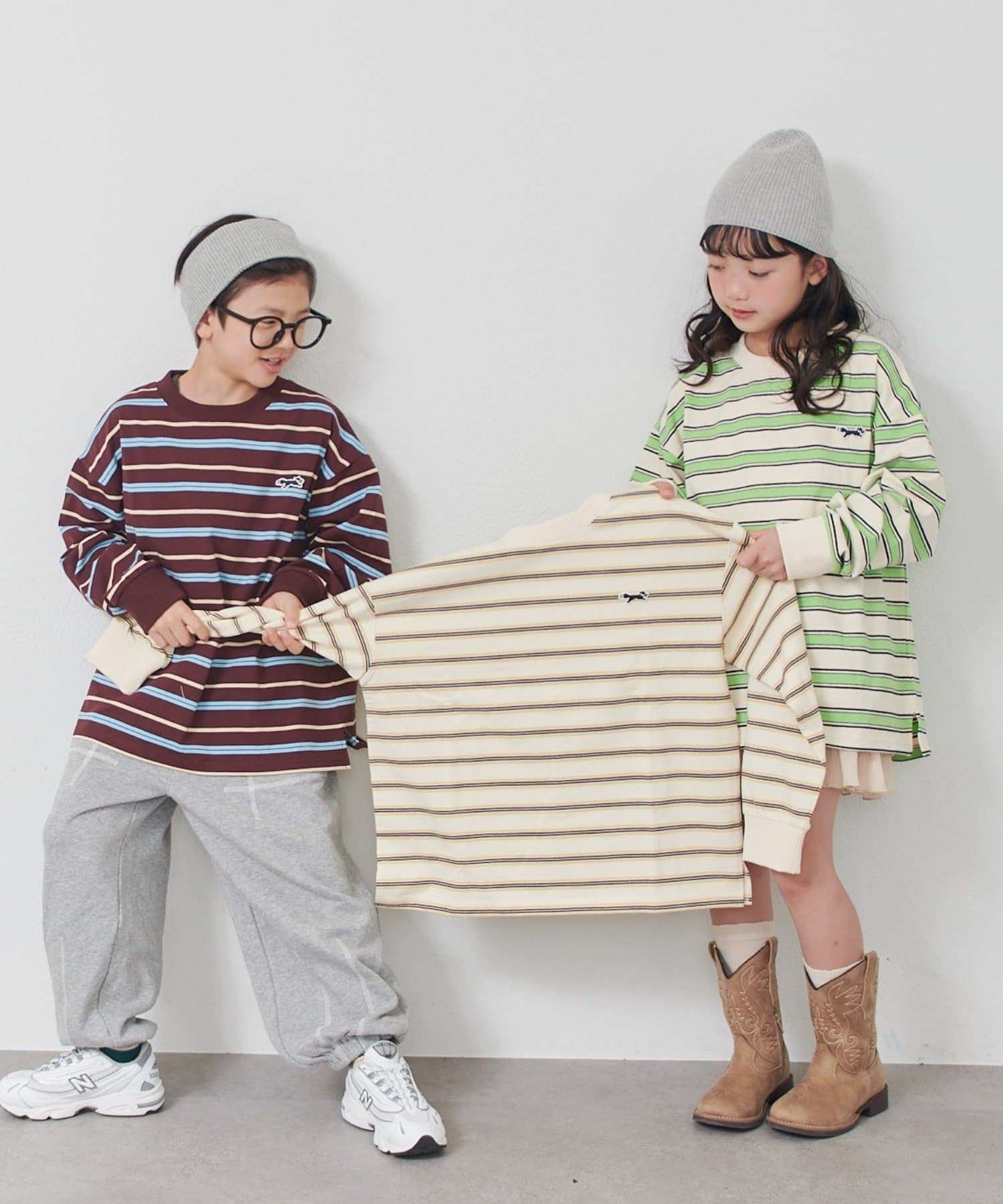 CIAOPANIC TYPY(チャオパニックティピー) 【KIDS】【FOX×TYPY】【WEB限定】マルチボーダートップス