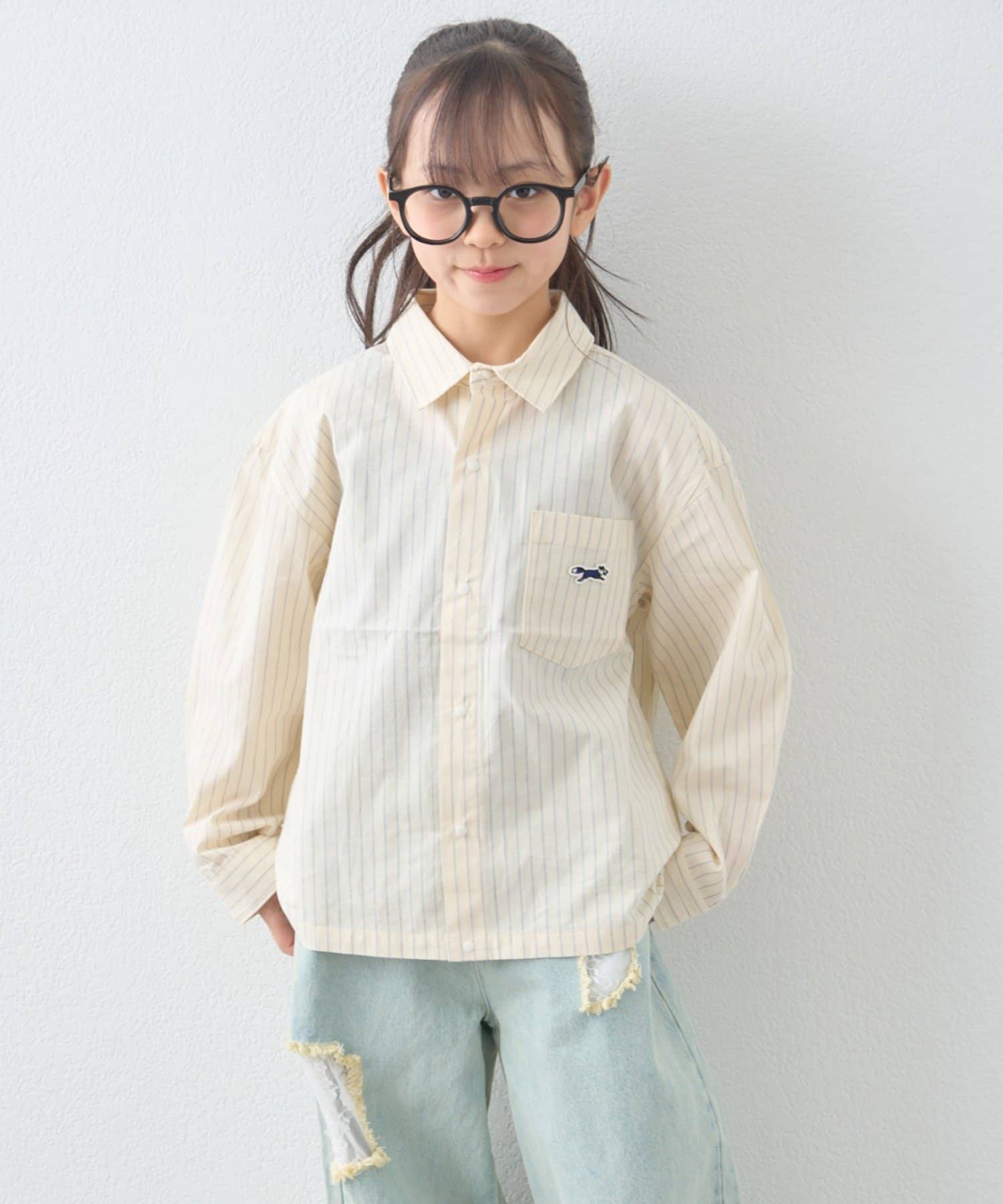 CIAOPANIC TYPY(チャオパニックティピー) ≪26SS展示会アイテム≫【KIDS】【FOX×TYPY】ストライプチェック柄シャツ