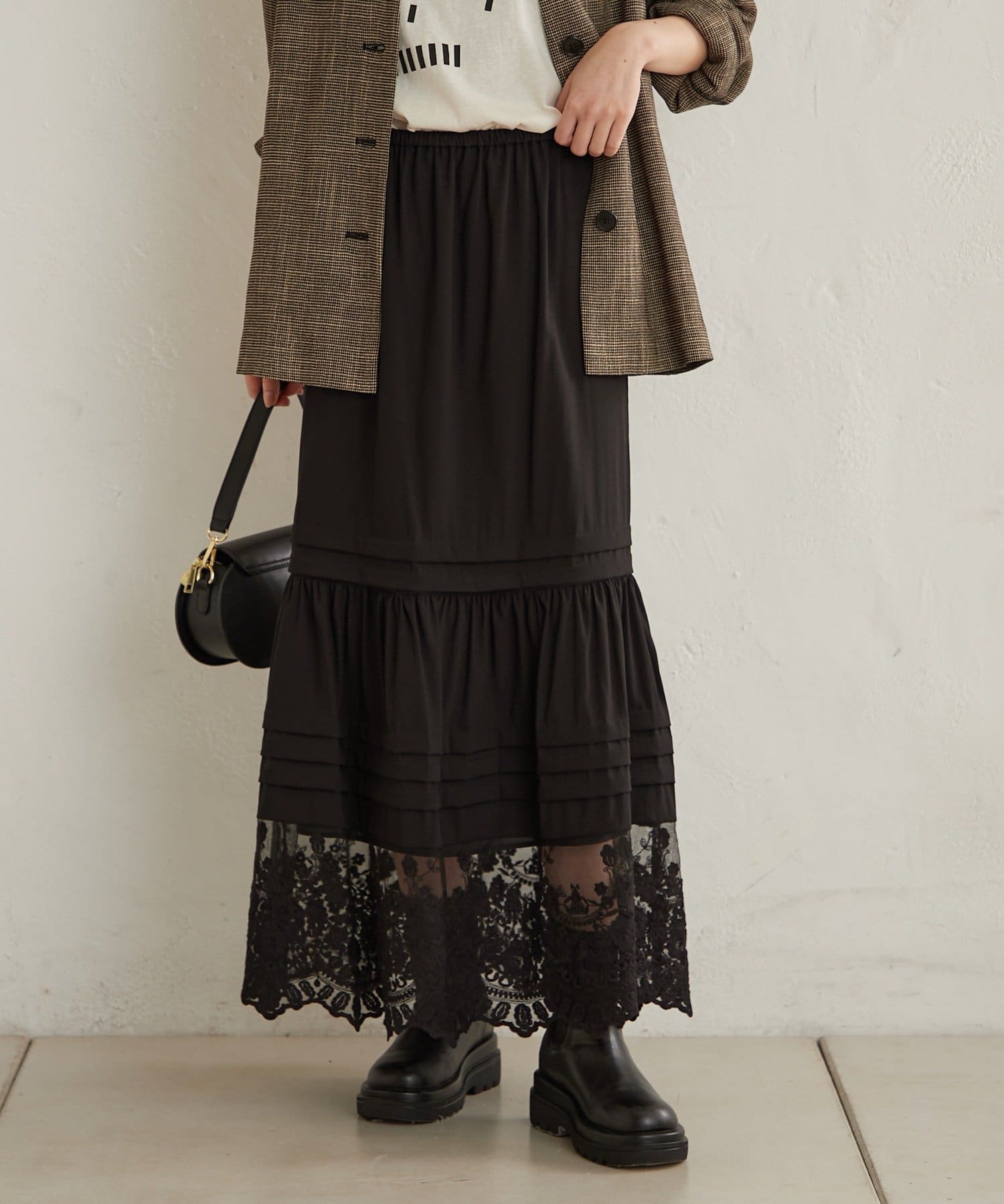 Omekashi(オメカシ) 裾レースティアードスカート