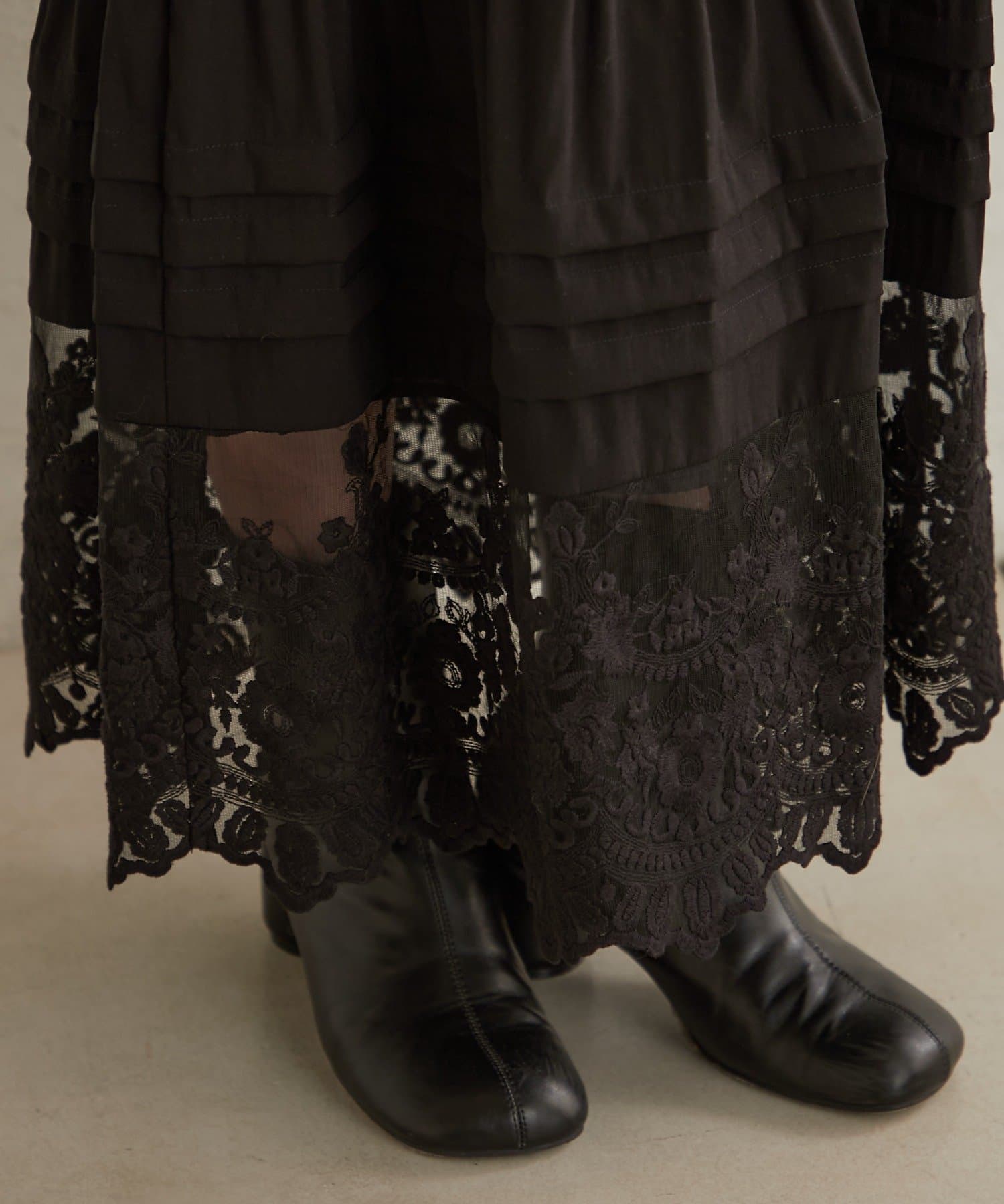 Omekashi(オメカシ) 裾レースティアードスカート