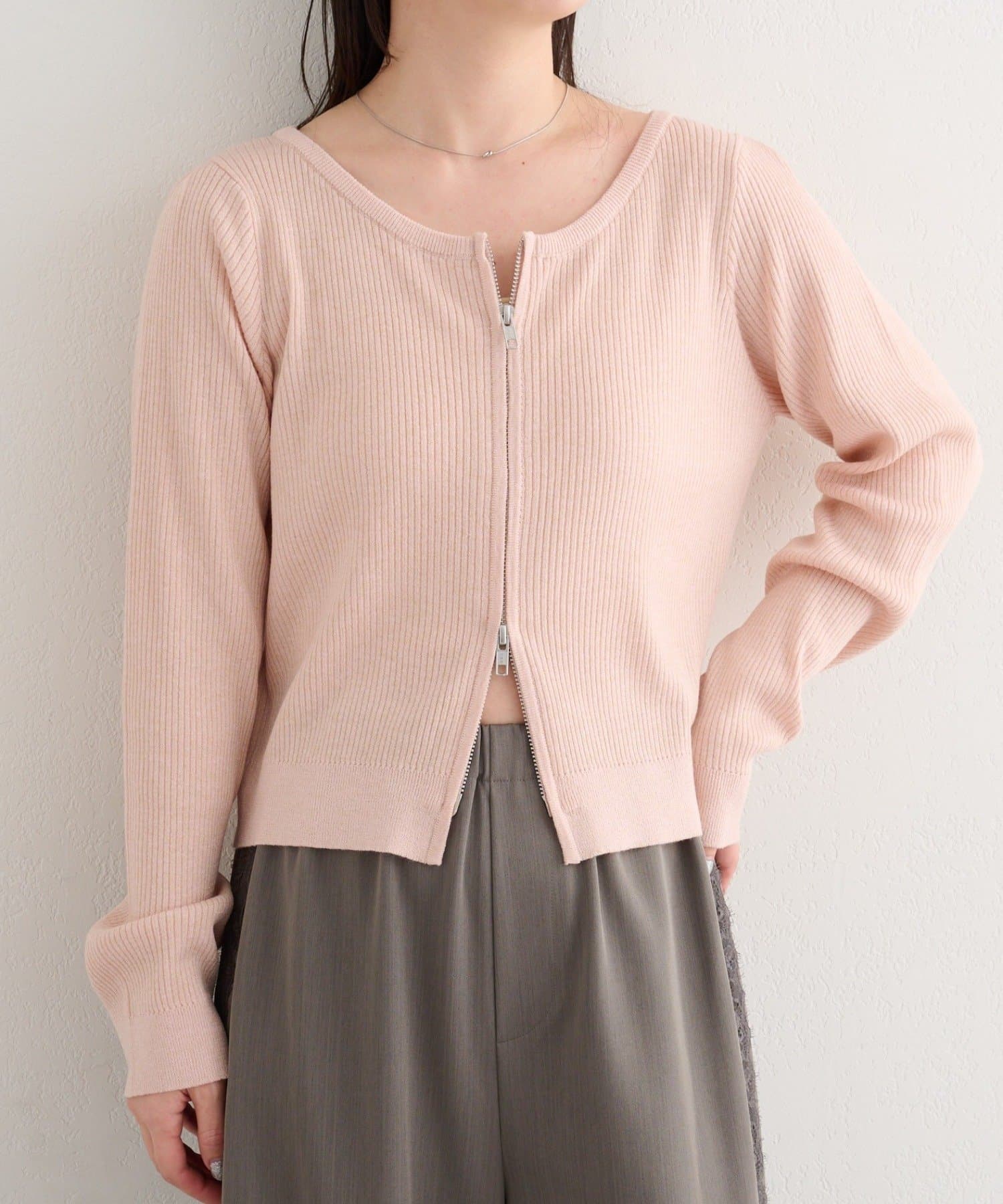 Kastane(カスタネ) B ラメニットZIPカーディガン