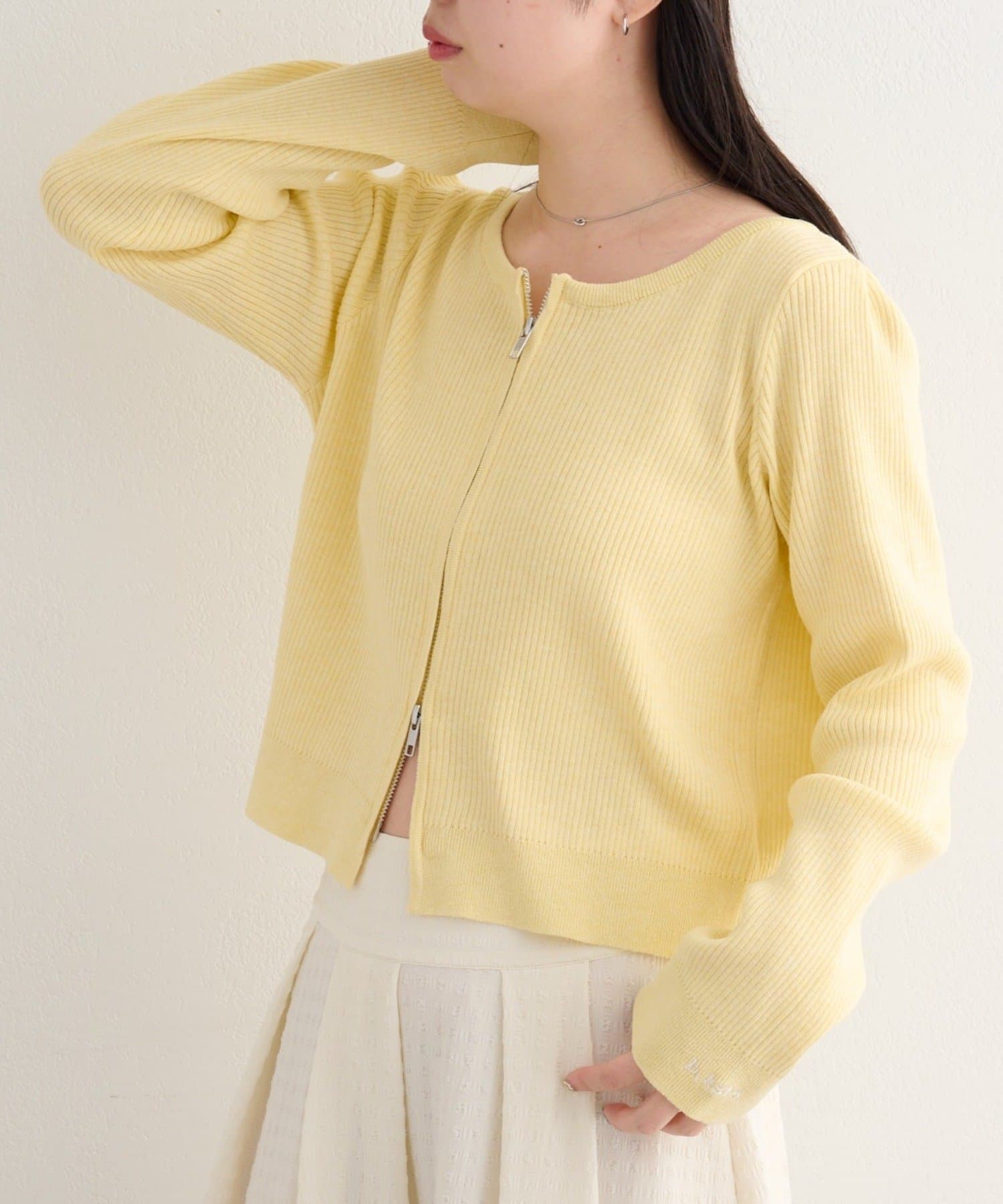 Kastane(カスタネ) B ラメニットZIPカーディガン