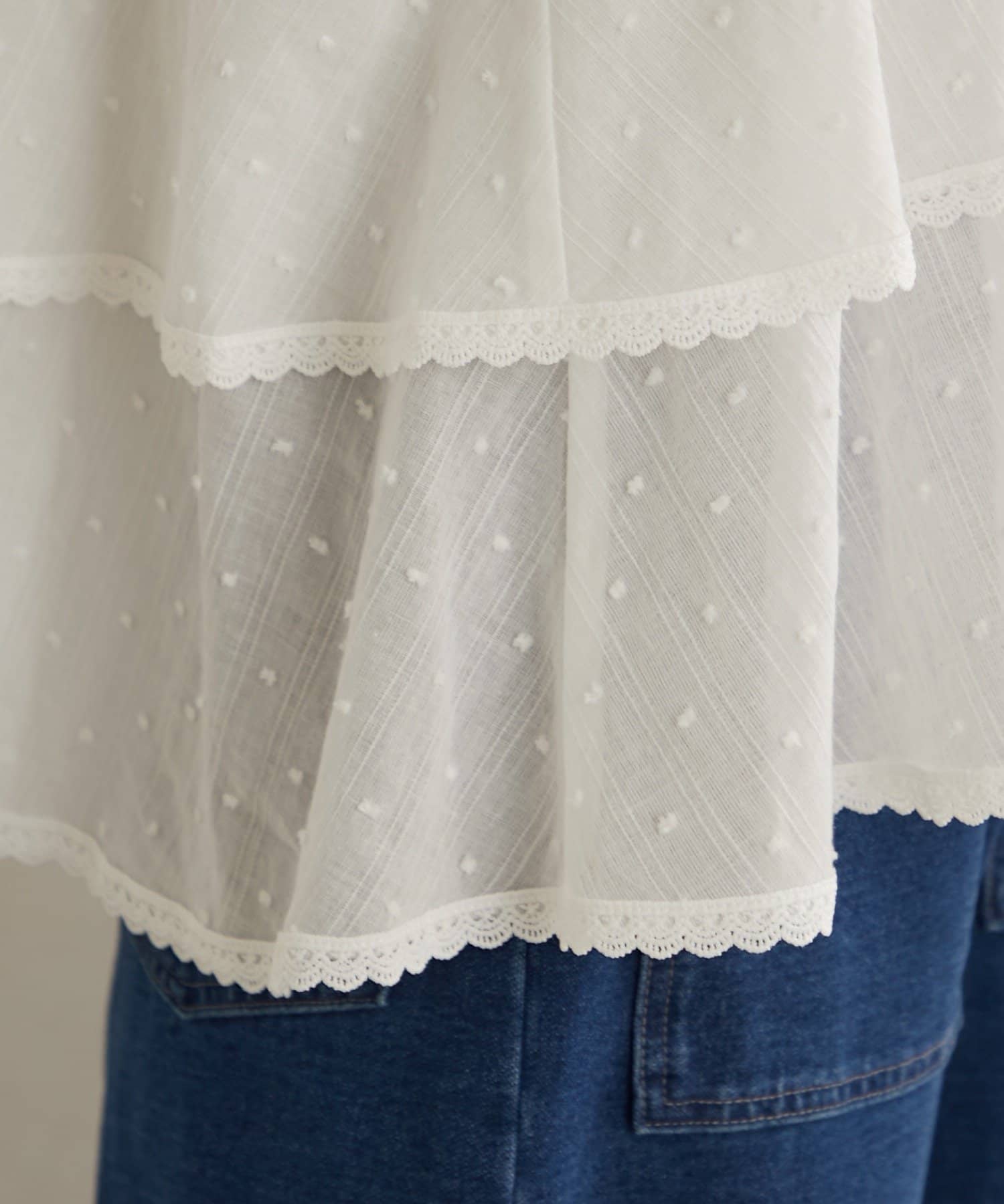 Omekashi(オメカシ) ドビーレースブラウス