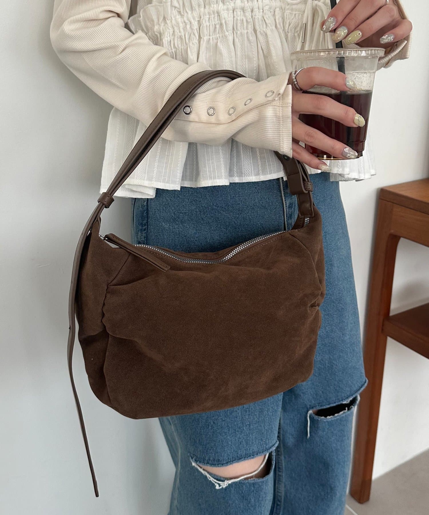 DISCOAT(ディスコート) サイドギャザーワンハンドルショルダーバッグ