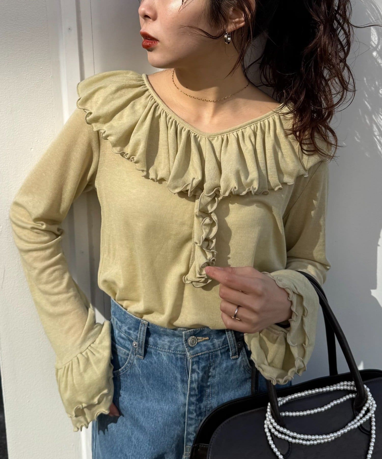 CIAOPANIC TYPY(チャオパニックティピー) ≪26SS展示会アイテム≫【willow】シアーリブラッフルトップス