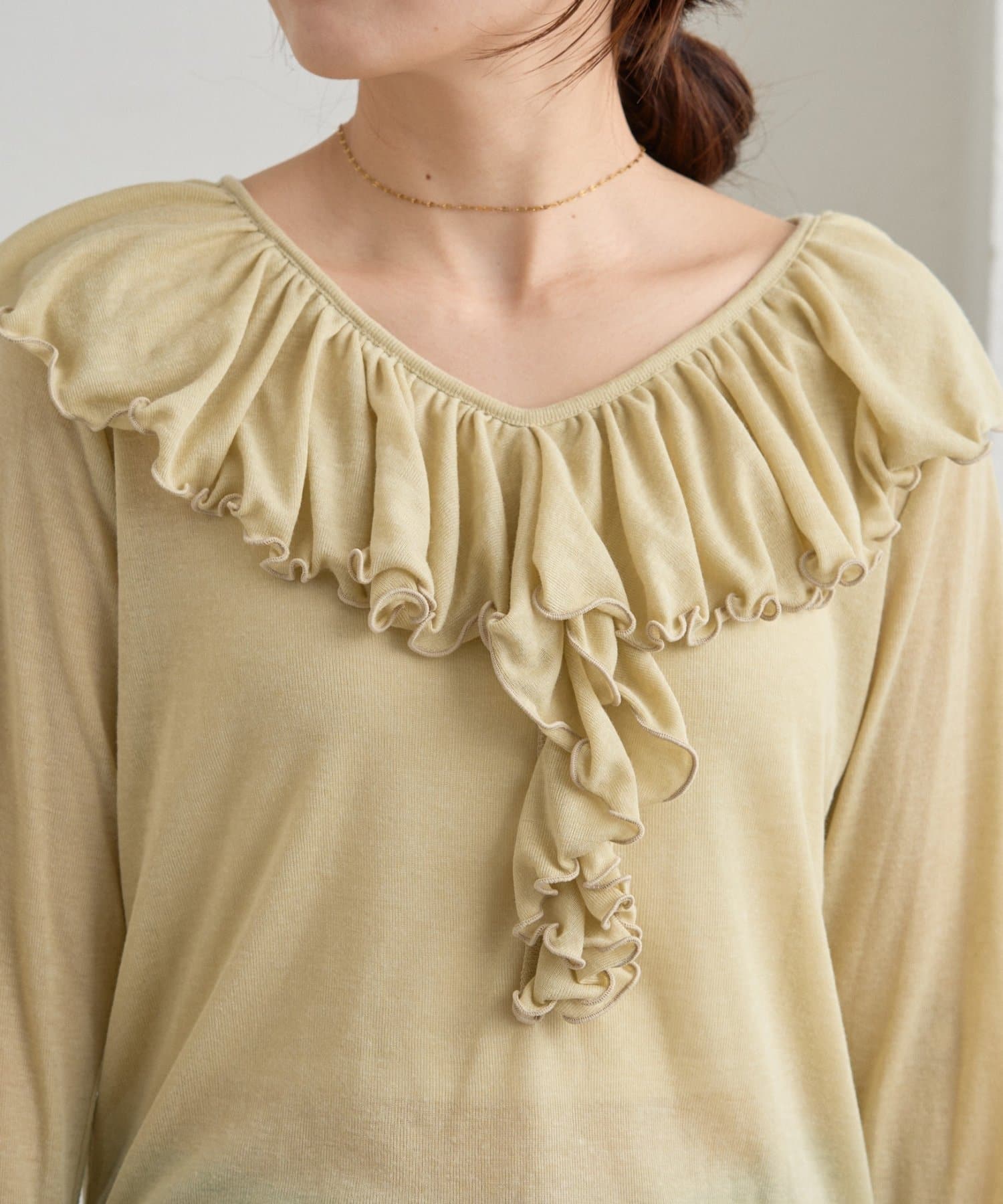 CIAOPANIC TYPY(チャオパニックティピー) ≪26SS展示会アイテム≫【willow】シアーリブラッフルトップス