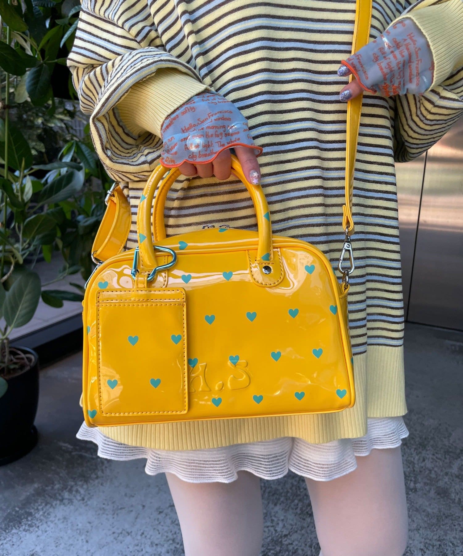 CIAOPANIC(チャオパニック) 【HELLO.SANFRANCISCO/ハローサンフランシスコ】ハートプリントエナメルミニボストンBAG