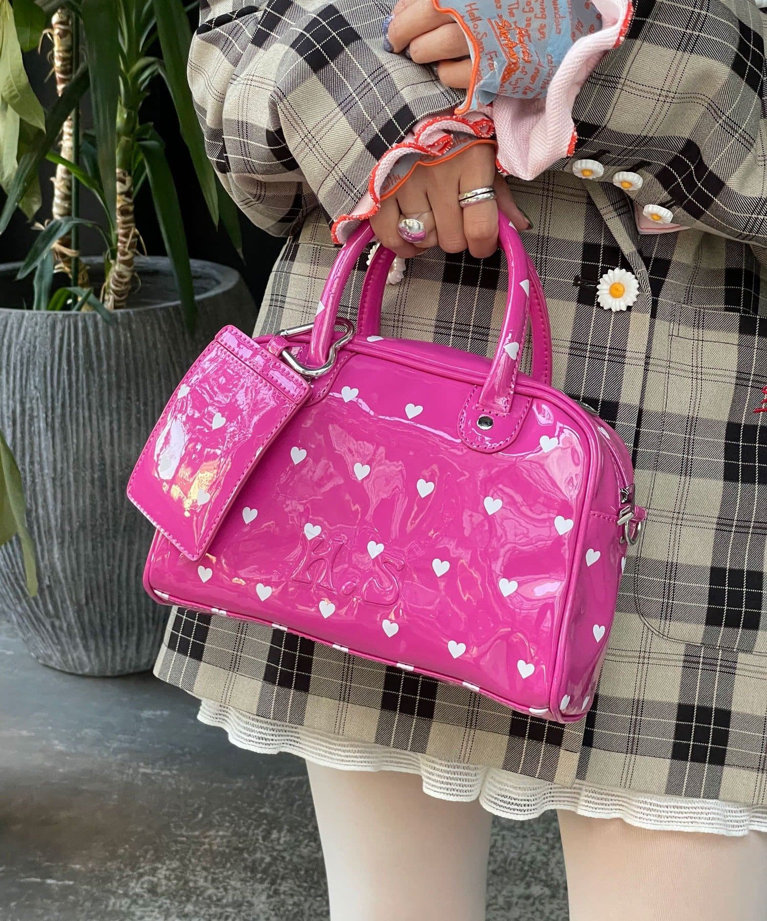 CIAOPANIC(チャオパニック) 【HELLO.SANFRANCISCO/ハローサンフランシスコ】ハートプリントエナメルミニボストンBAG