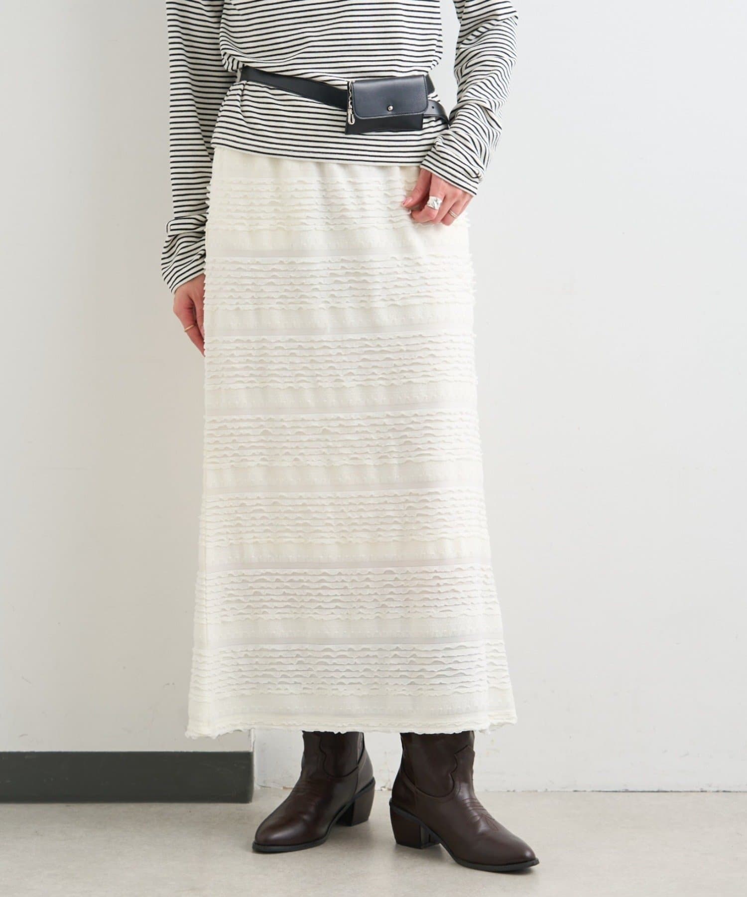 Kastane(カスタネ) B カットフリルストレートスカート